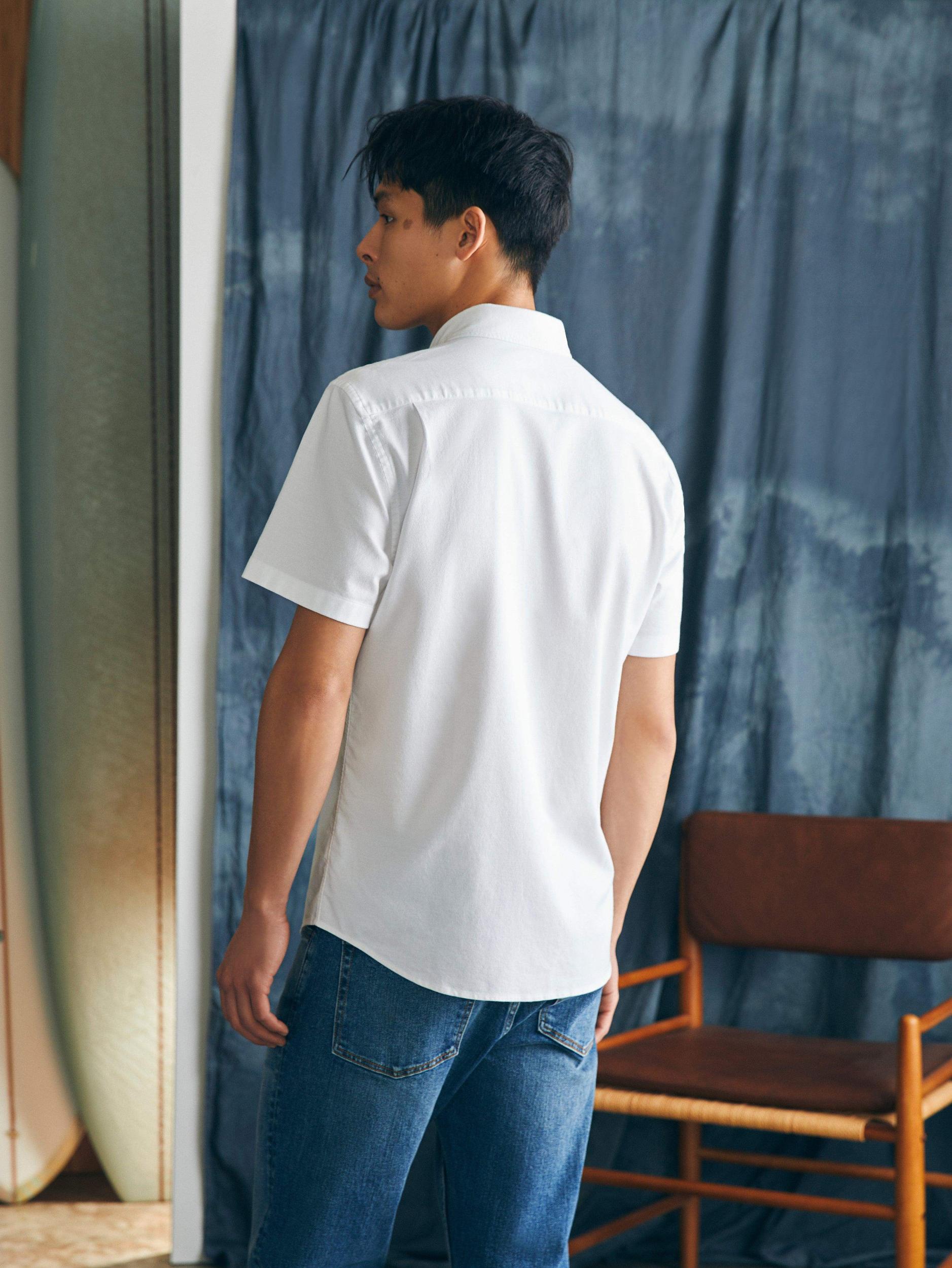 Short-Sleeve Supima Oxford Shirt - Pure White Male Product Image