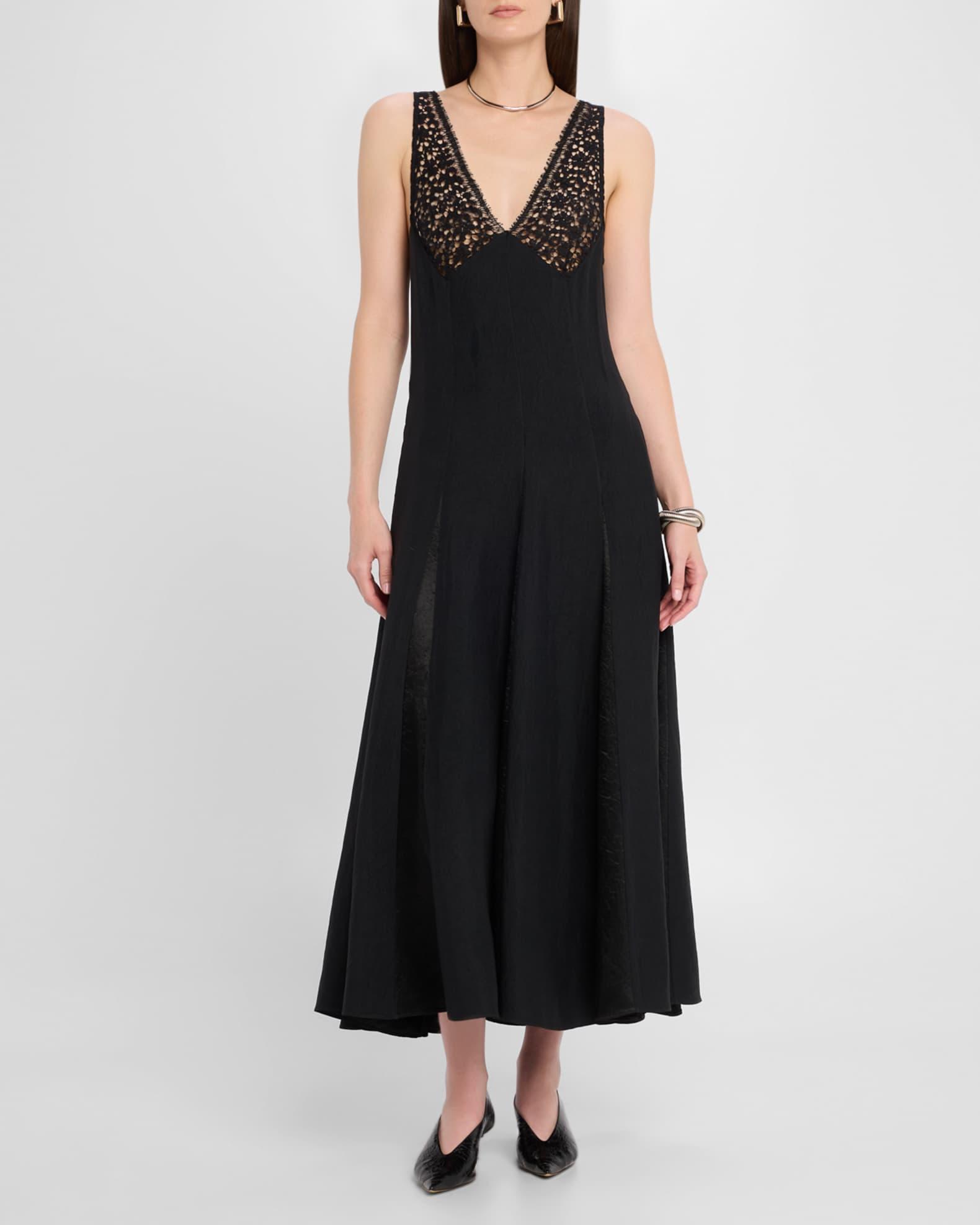 V-Neck Lace But Midi Dress Product Image
