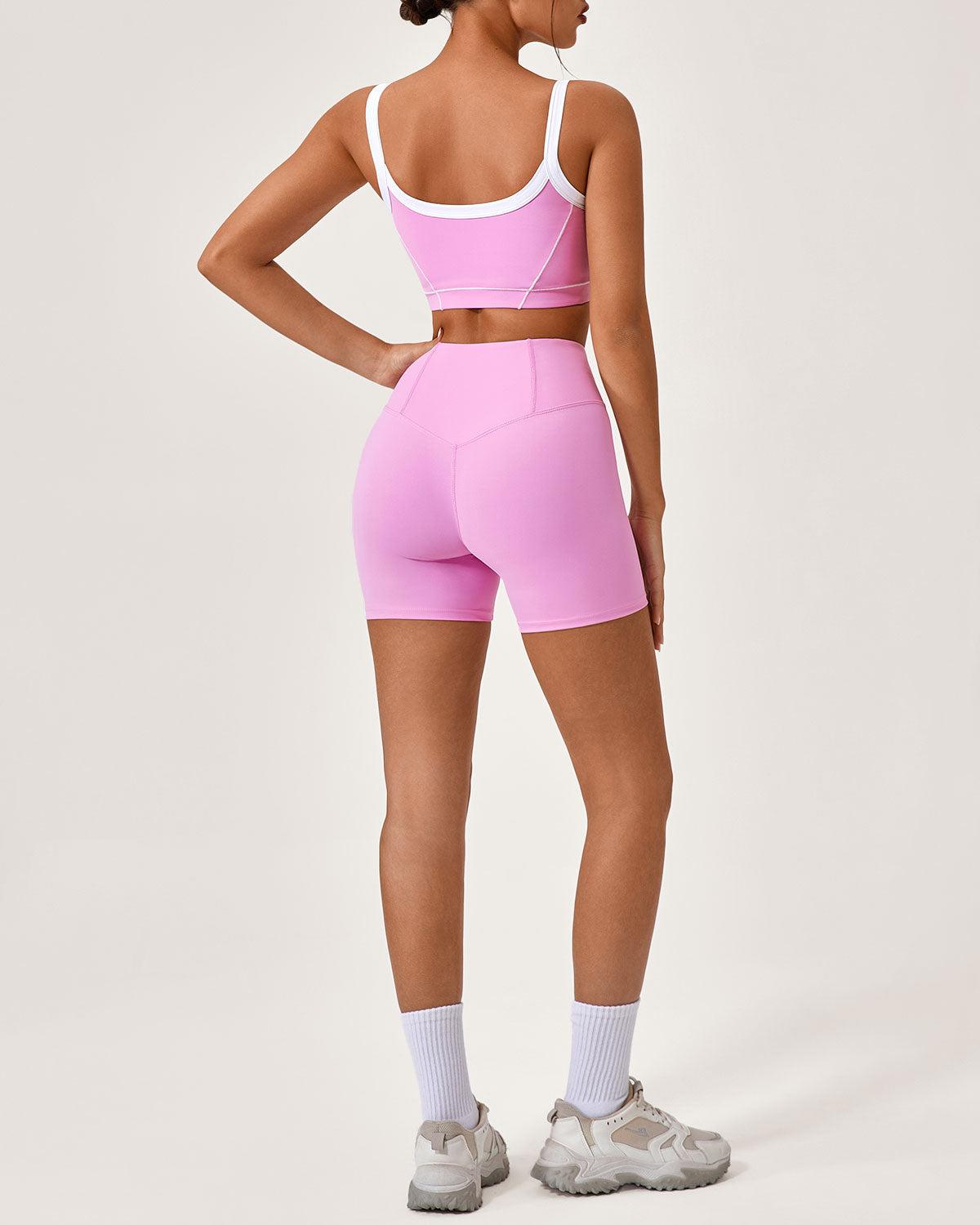 Pink Contrast Yoga Tank Top Product Image
