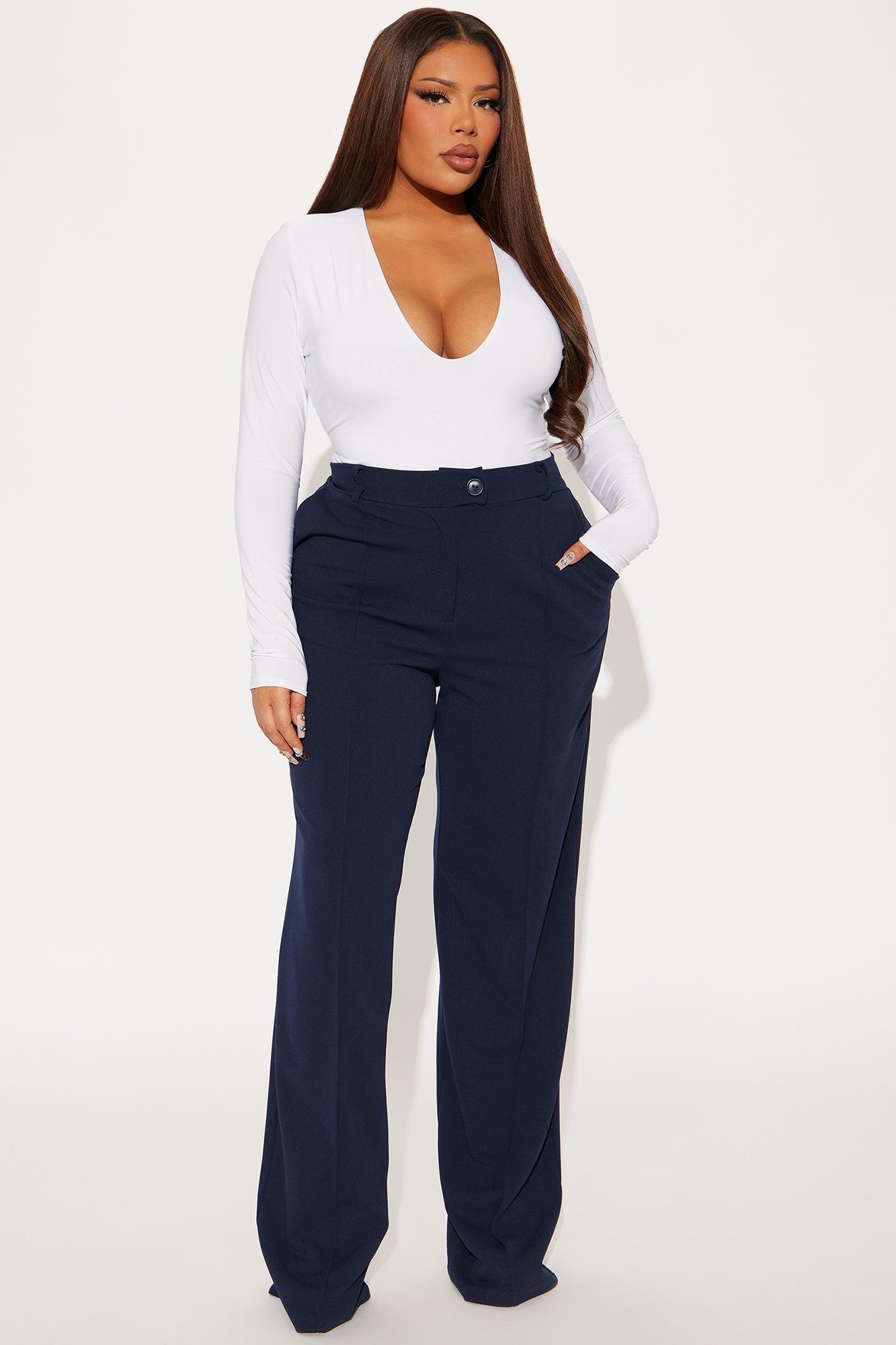 Tall Heidi Wide Leg Trouser Pant - Navy Product Image