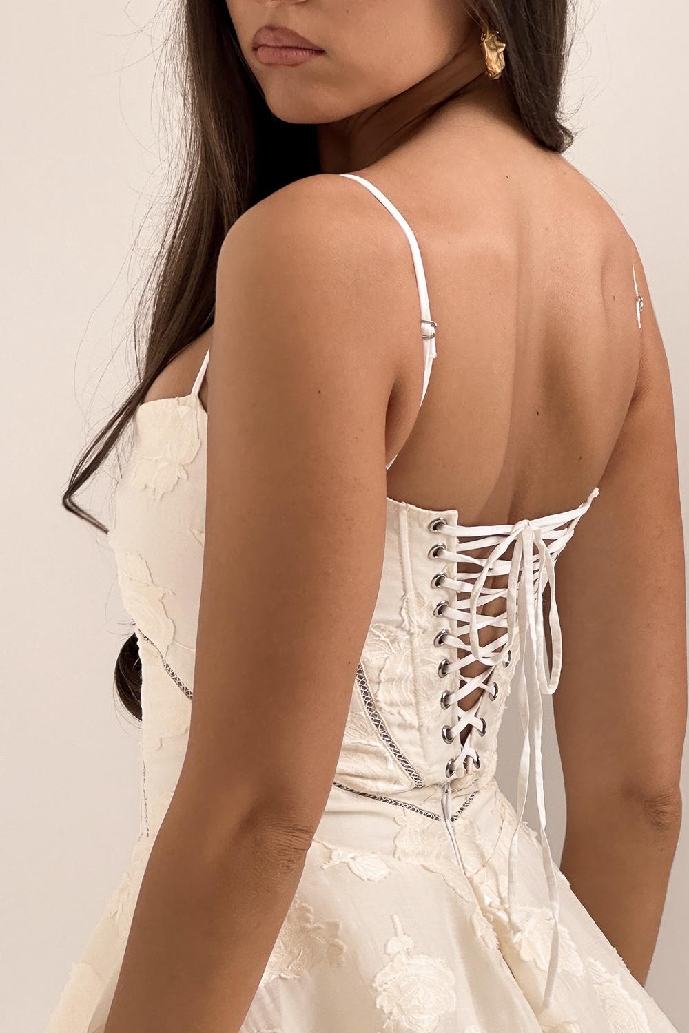 Serenita  vintage cream floral mini dress Product Image