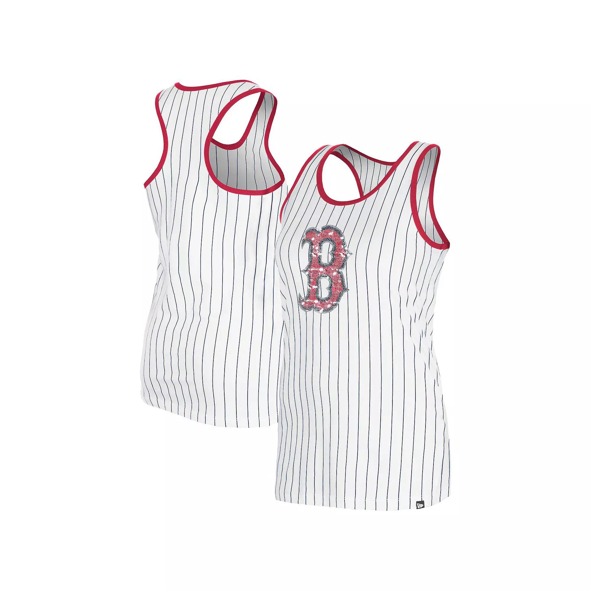 Women's New Era White Boston Red Sox Gameday Pinstripe Tank Top,  Product Image