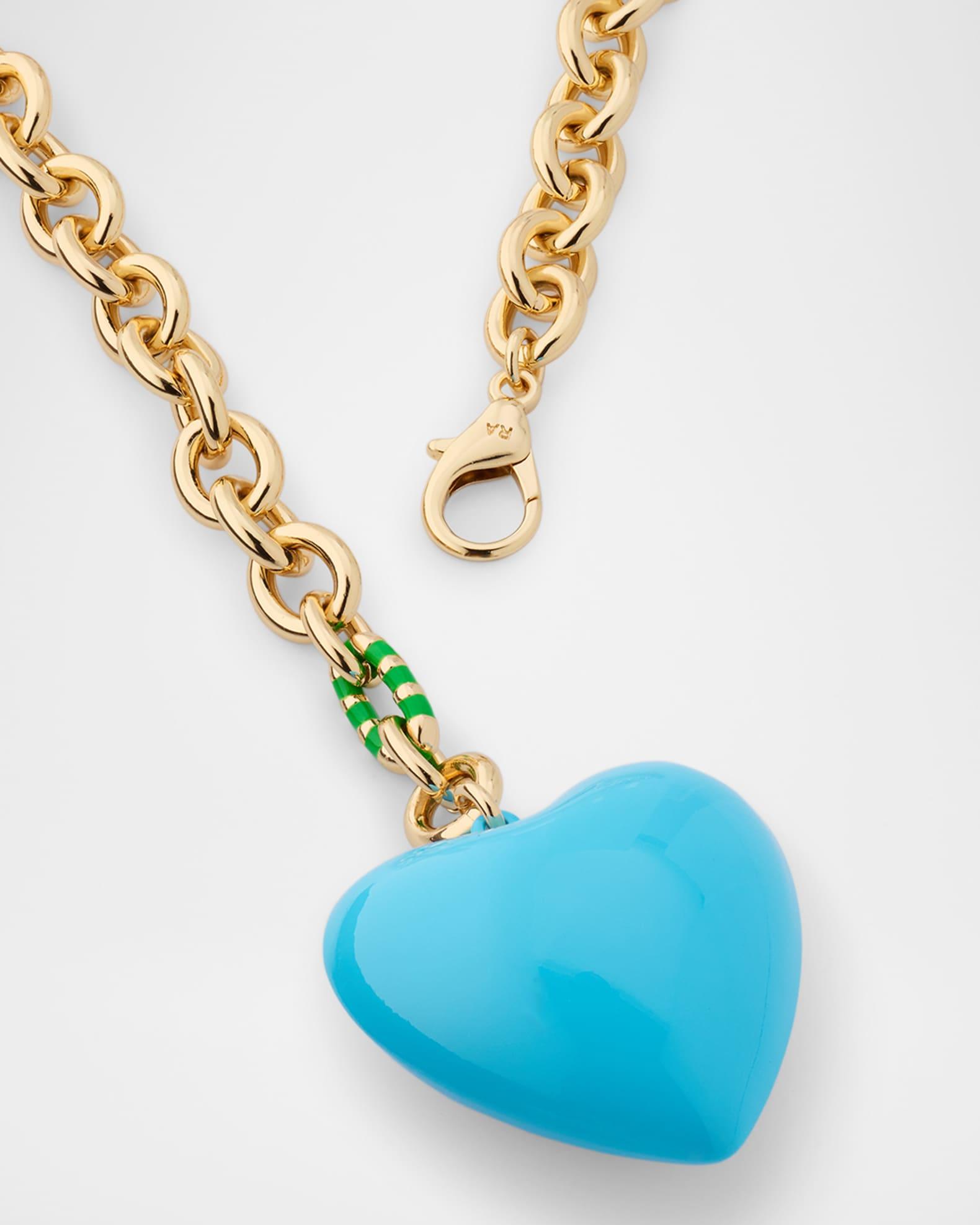 The Puffy Heart Necklace, Turquoise Product Image