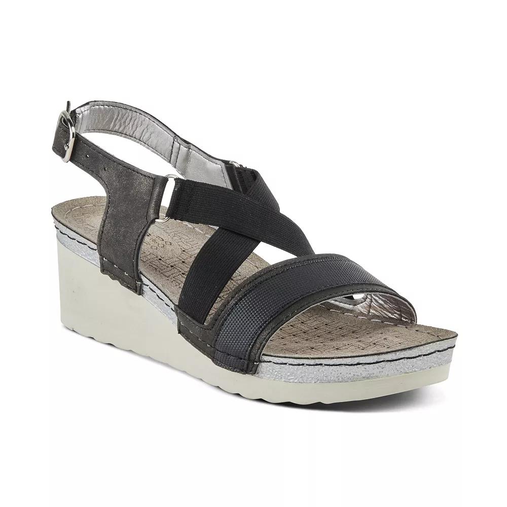 Women's Flexus by Spring Step Flexus Robynne Wedge Sandals, Size: 36, Black Product Image