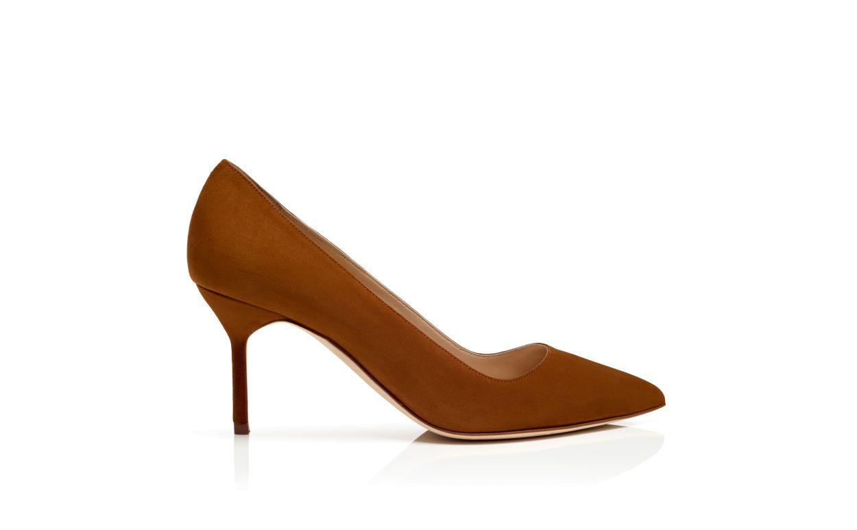 BB 70 Brown Suede Pointed Toe Pumps Product Image