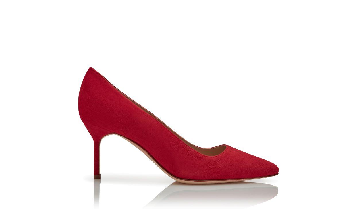 BB 70 Bright Red Suede pointed toe Pumps Product Image
