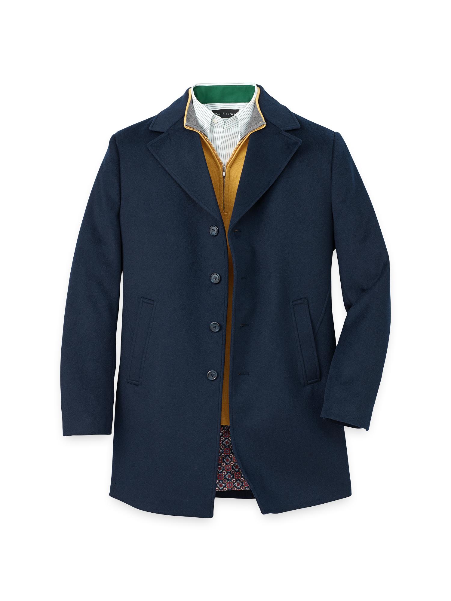 Wool Blend Topcoat - Navy Product Image