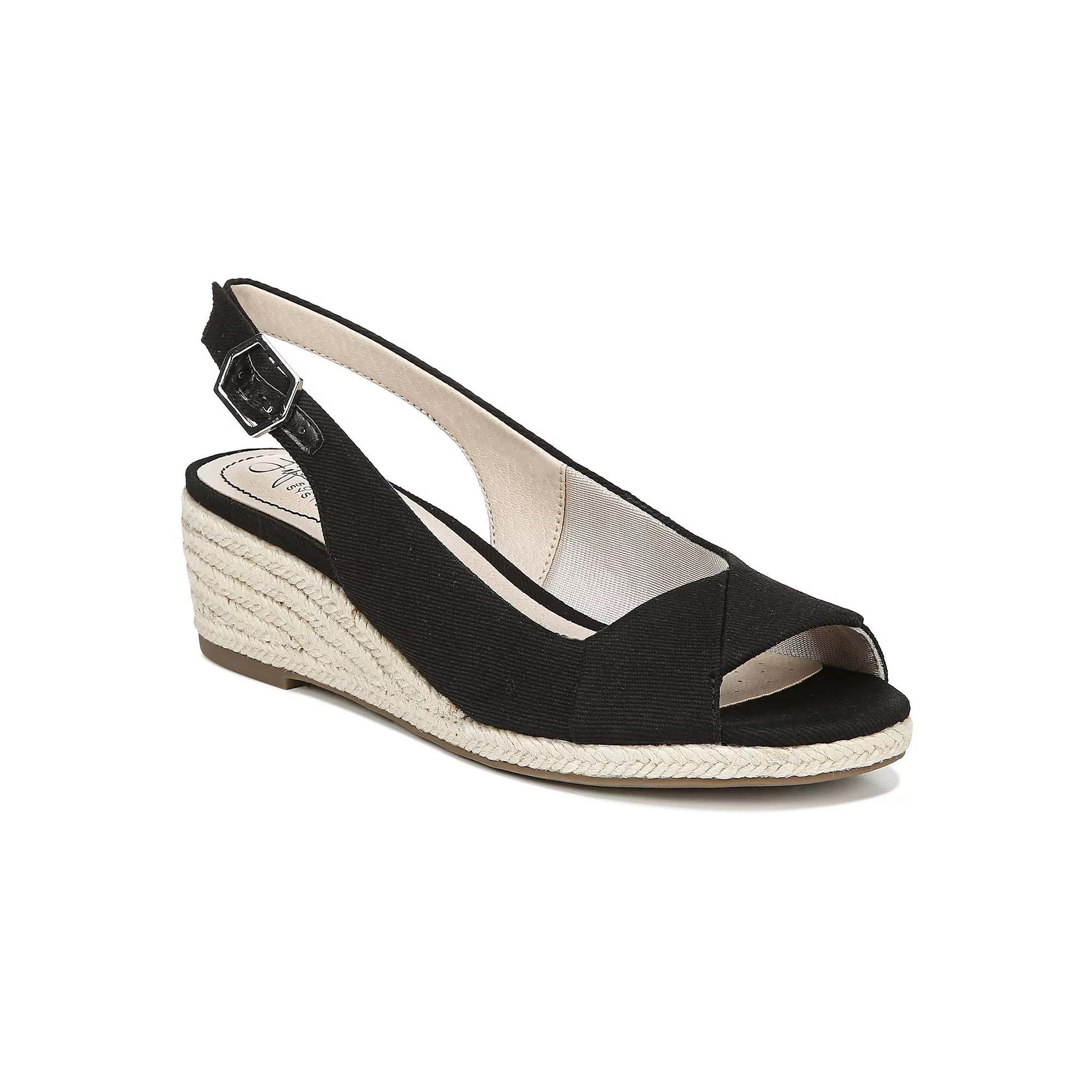 LifeStride Socialite Women's Wedge Sandals, Size: 8 Wide, Black Product Image