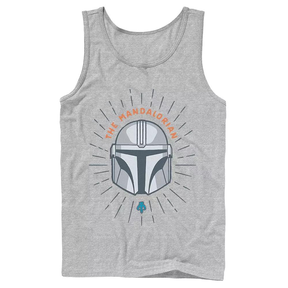 Men's Star Wars The Mandalorian Helmet Cartoon Tank Top,  Product Image