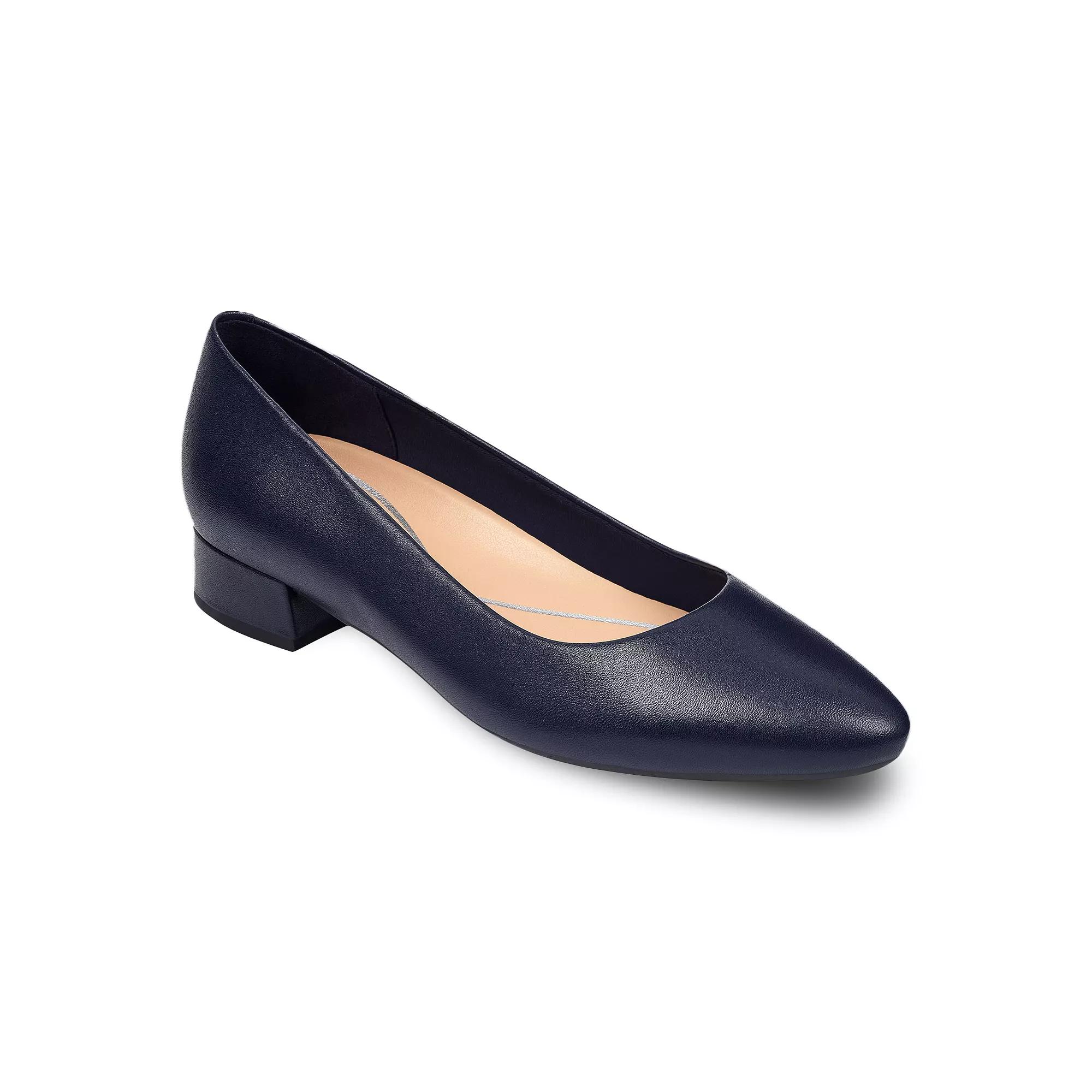 Easy Spirit Caldise Womens Leather Dress Flats Blue Product Image