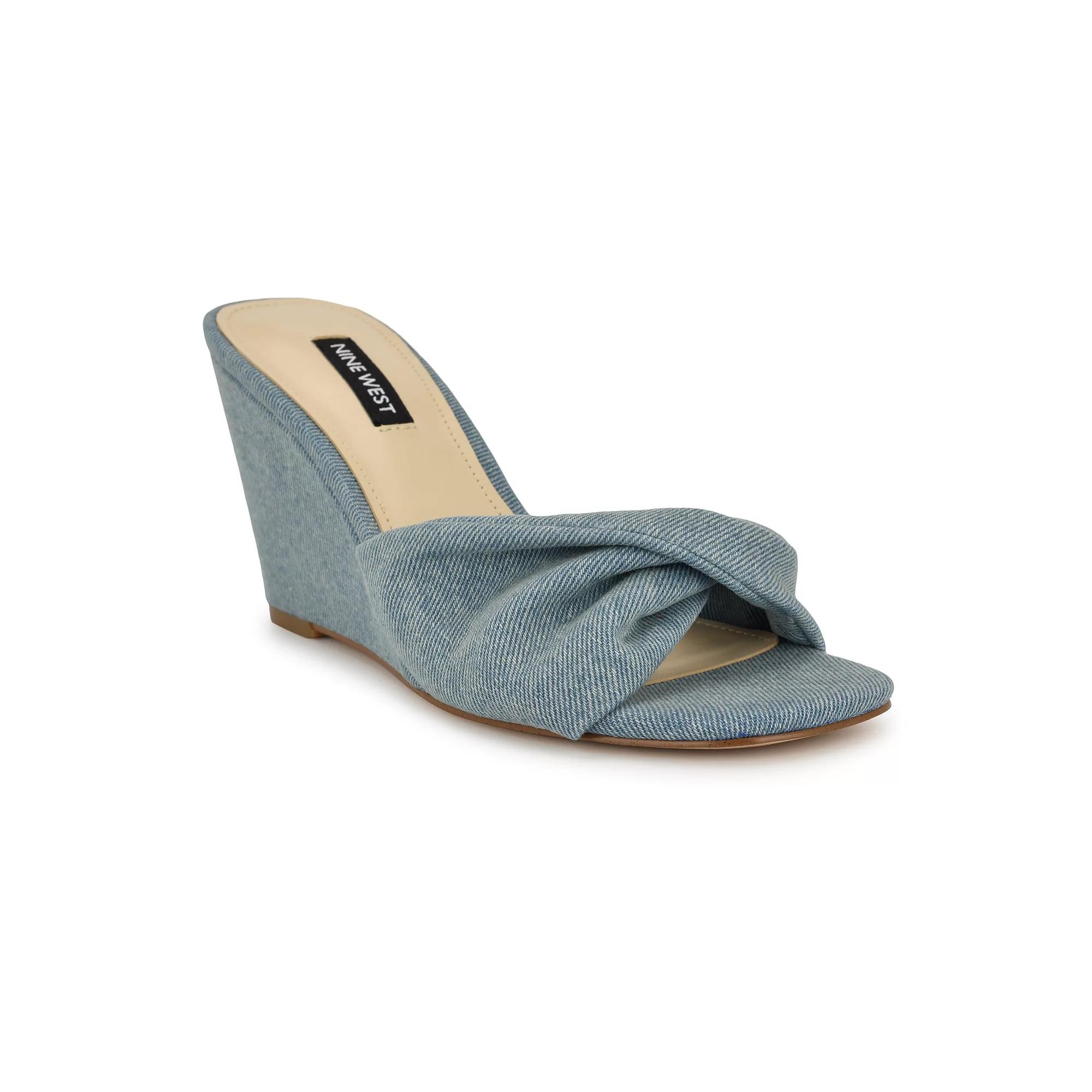 Nine West Nikhil Women's Wedge Dress Sandals, Size: 6, Light Blue Blue Product Image