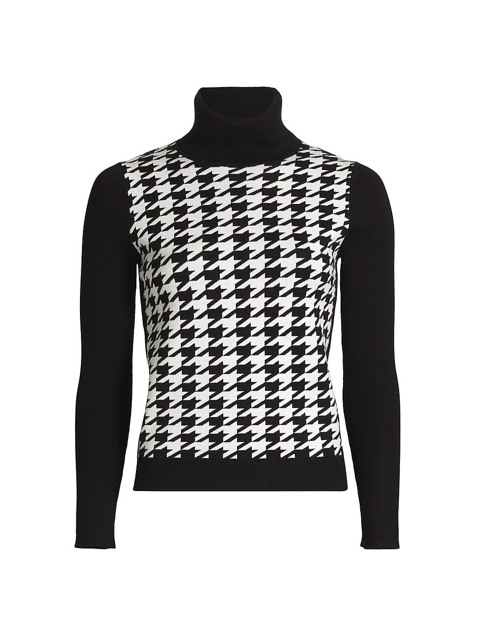 Womens Morgan Houndstooth Turtleneck Sweater Product Image