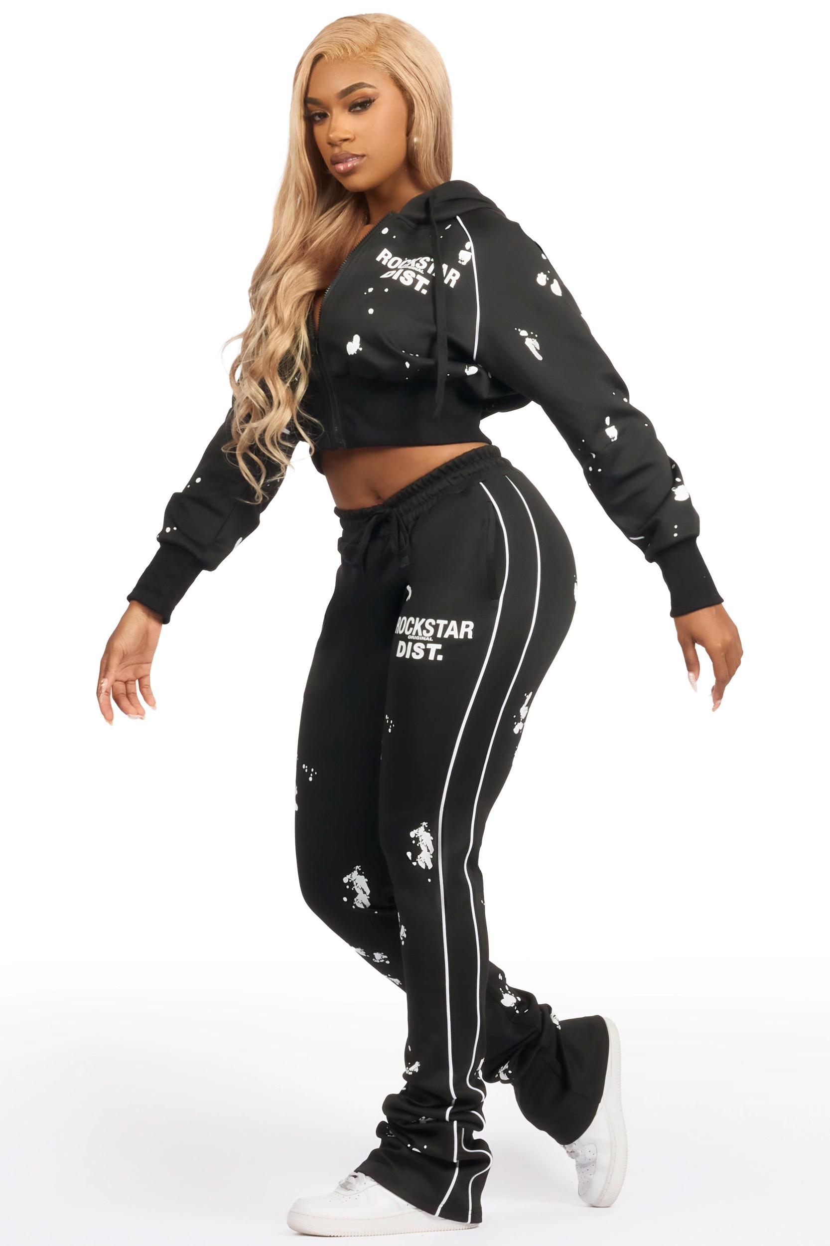 Maxine Black Tricot Stacked Trackset Female Product Image