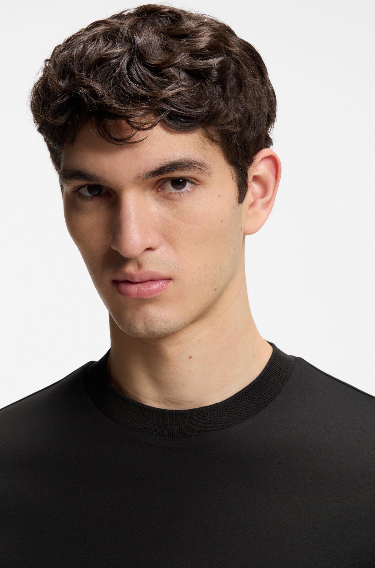 Contrast-tipping slim-fit T-shirt in mercerised cotton Product Image