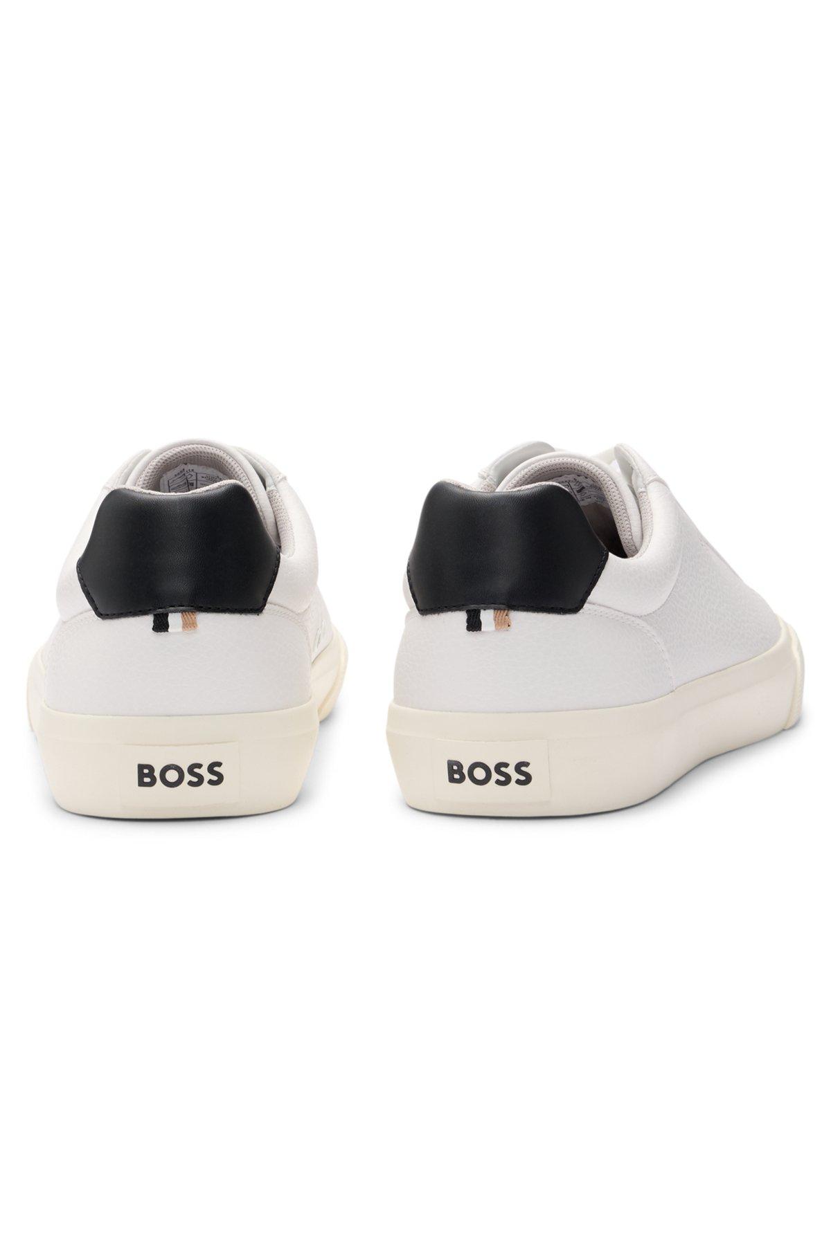 Faux-leather trainers with contrast backtab Product Image