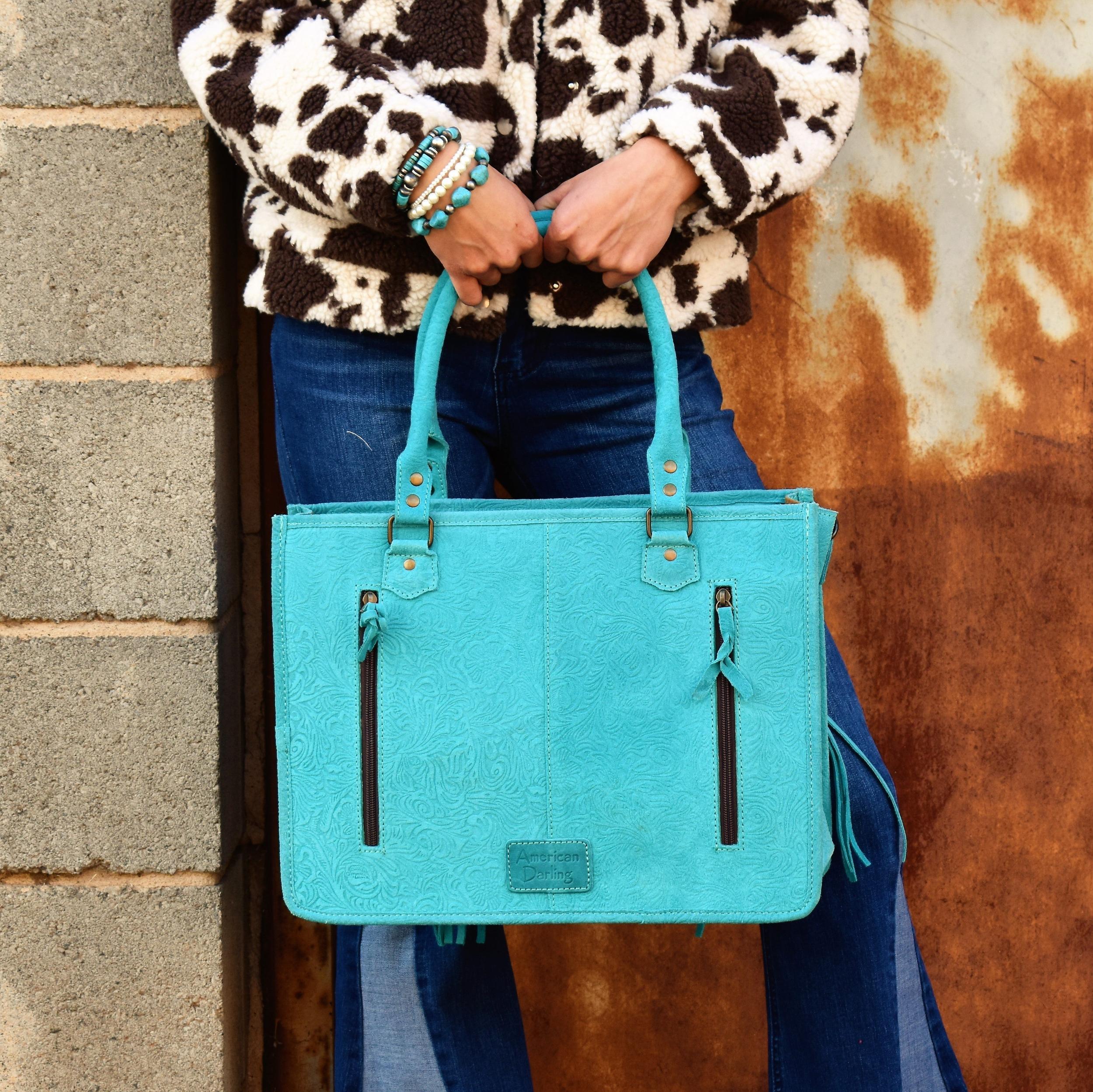 Turquoise Suede Serenade American Bag Product Image