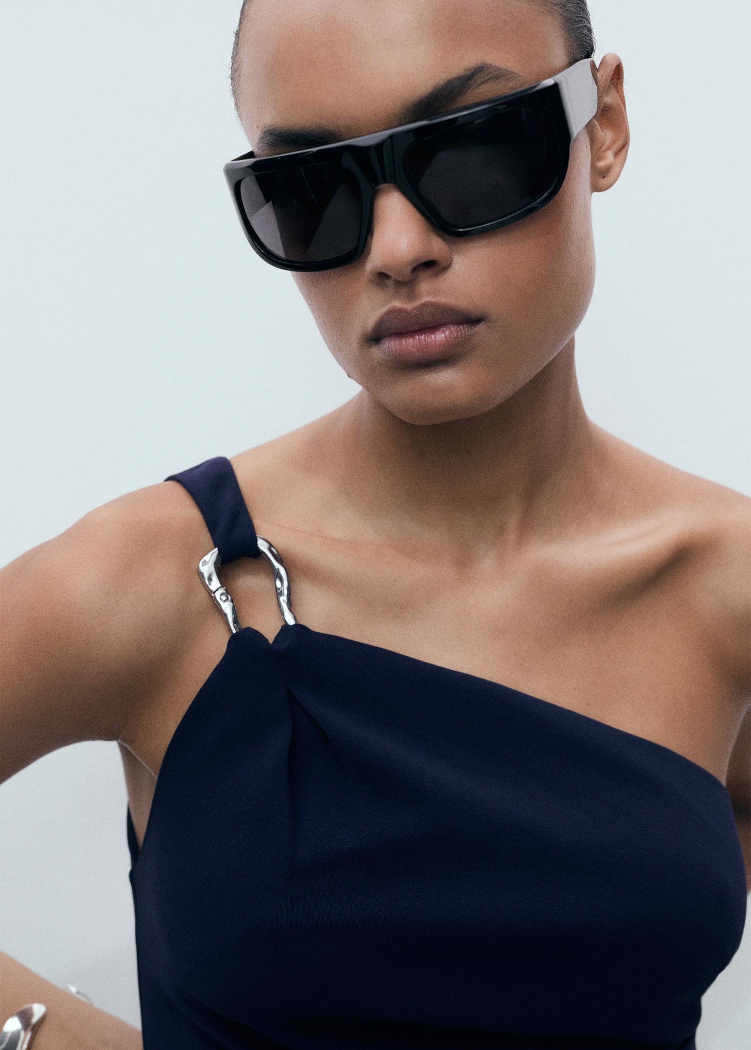 Asymmetrical jumpsuit with metallic detail - Women | MANGO USA Product Image