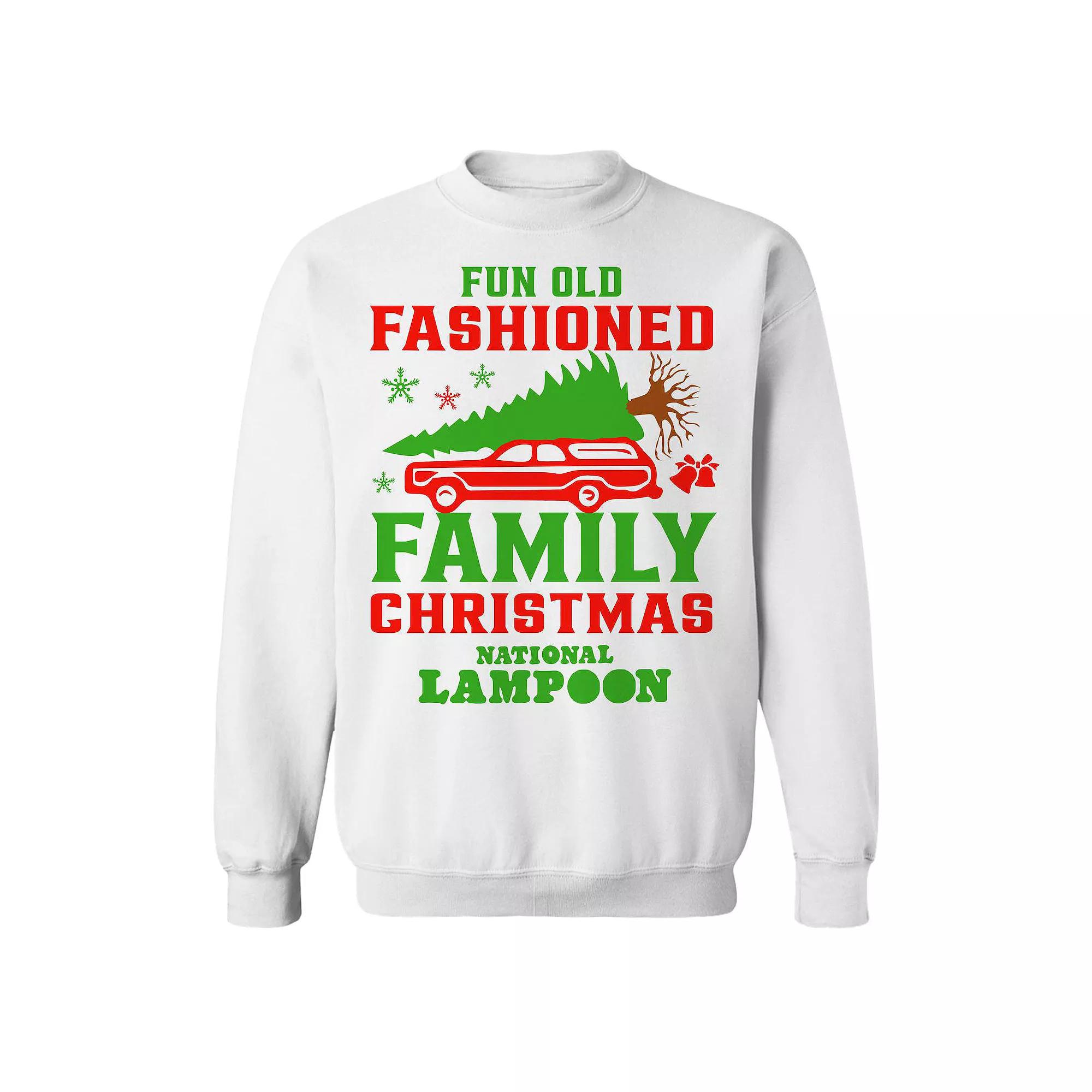 Men's Fun Old Fashioned Family National Lampoon's Christmas Vacation Graphic Fleece Crew Sweatshirt, Adult Unisex,  Product Image