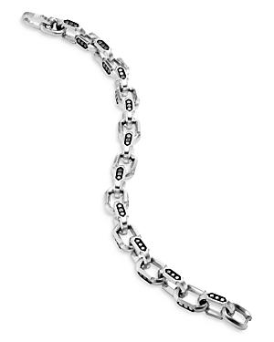 David Yurman Sterling Silver Hex Black Diamond Link Bracelet Product Image