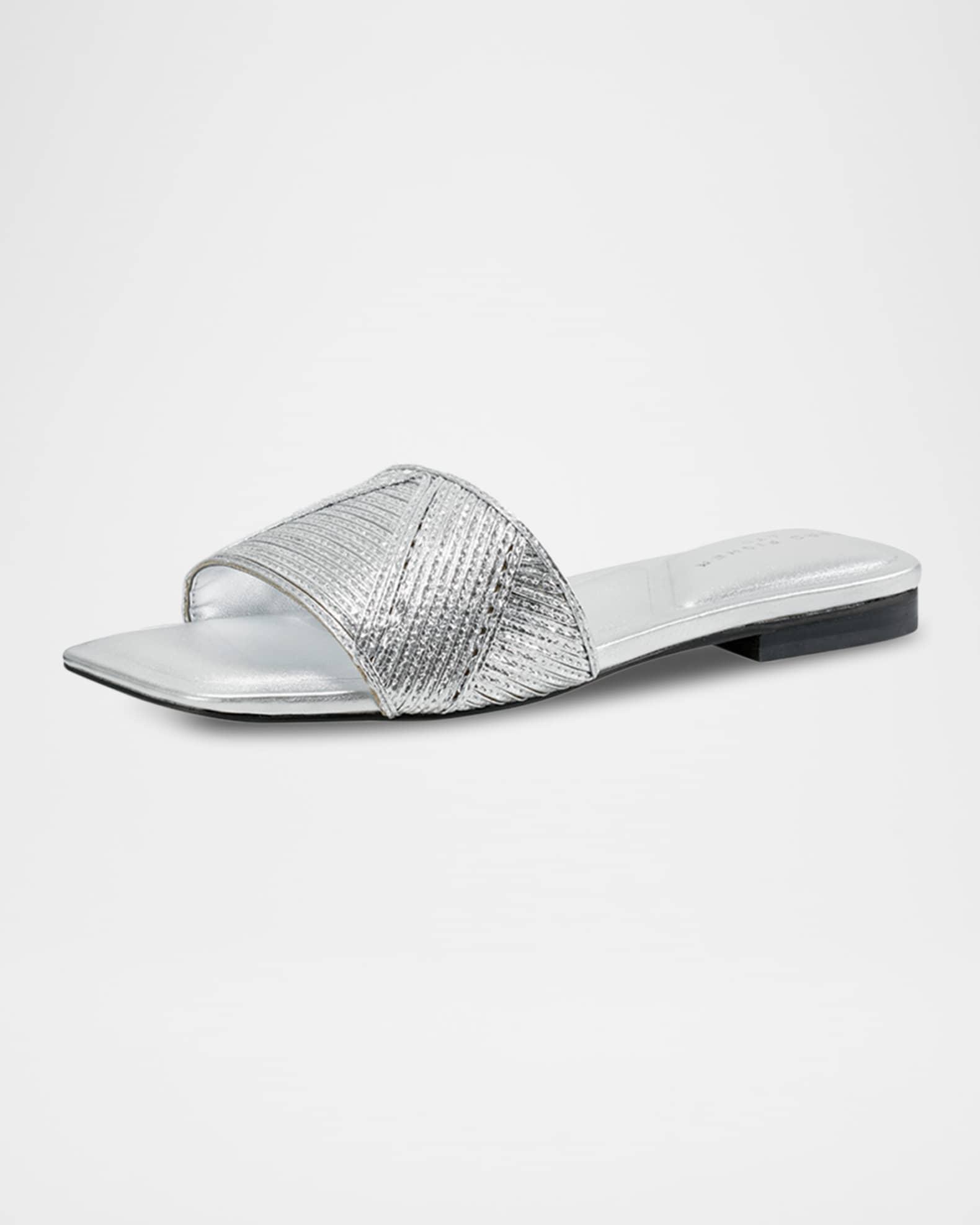 Murphy Metallic Woven Flat Slide Sandals Product Image