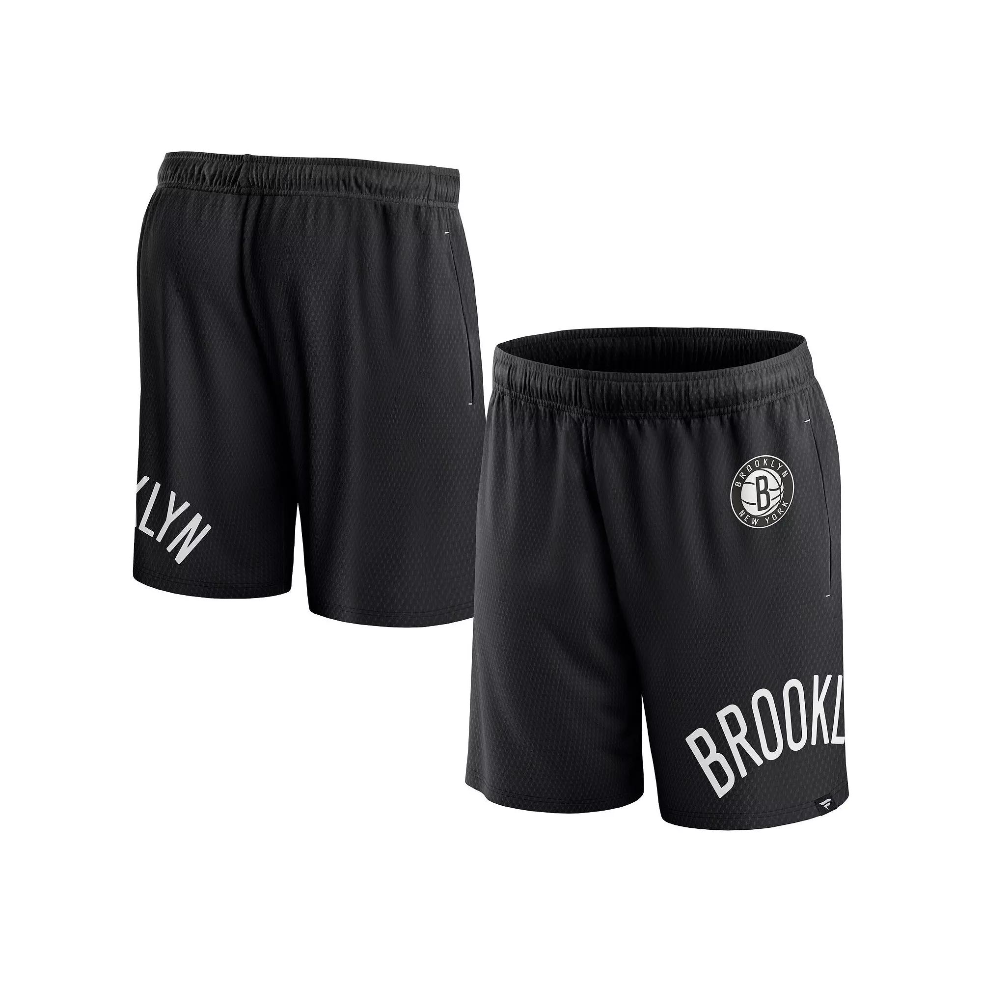Men's Fanatics Branded Black Brooklyn Nets Free Throw Mesh Shorts, Size: XL Product Image