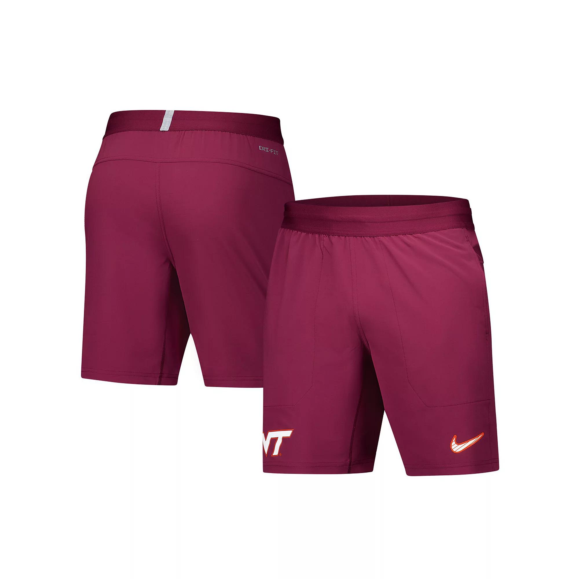 Men's Nike Maroon Virginia Tech Hokies 2024/25 Sideline Performance Woven Shorts, Size: Large, Red Product Image