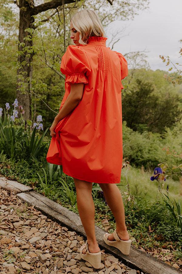 Sweet Energy Pleated Mini Dress in Tangerine Product Image
