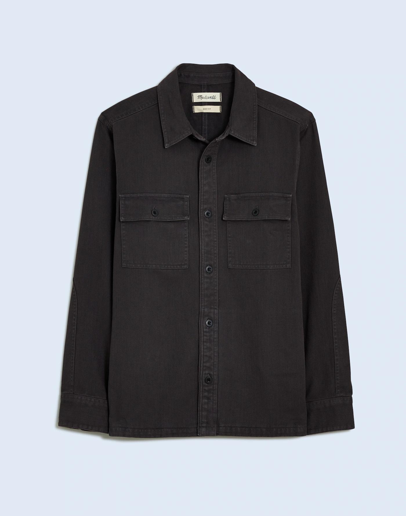 Straight Hem Garment-Dyed Work Shirt Product Image