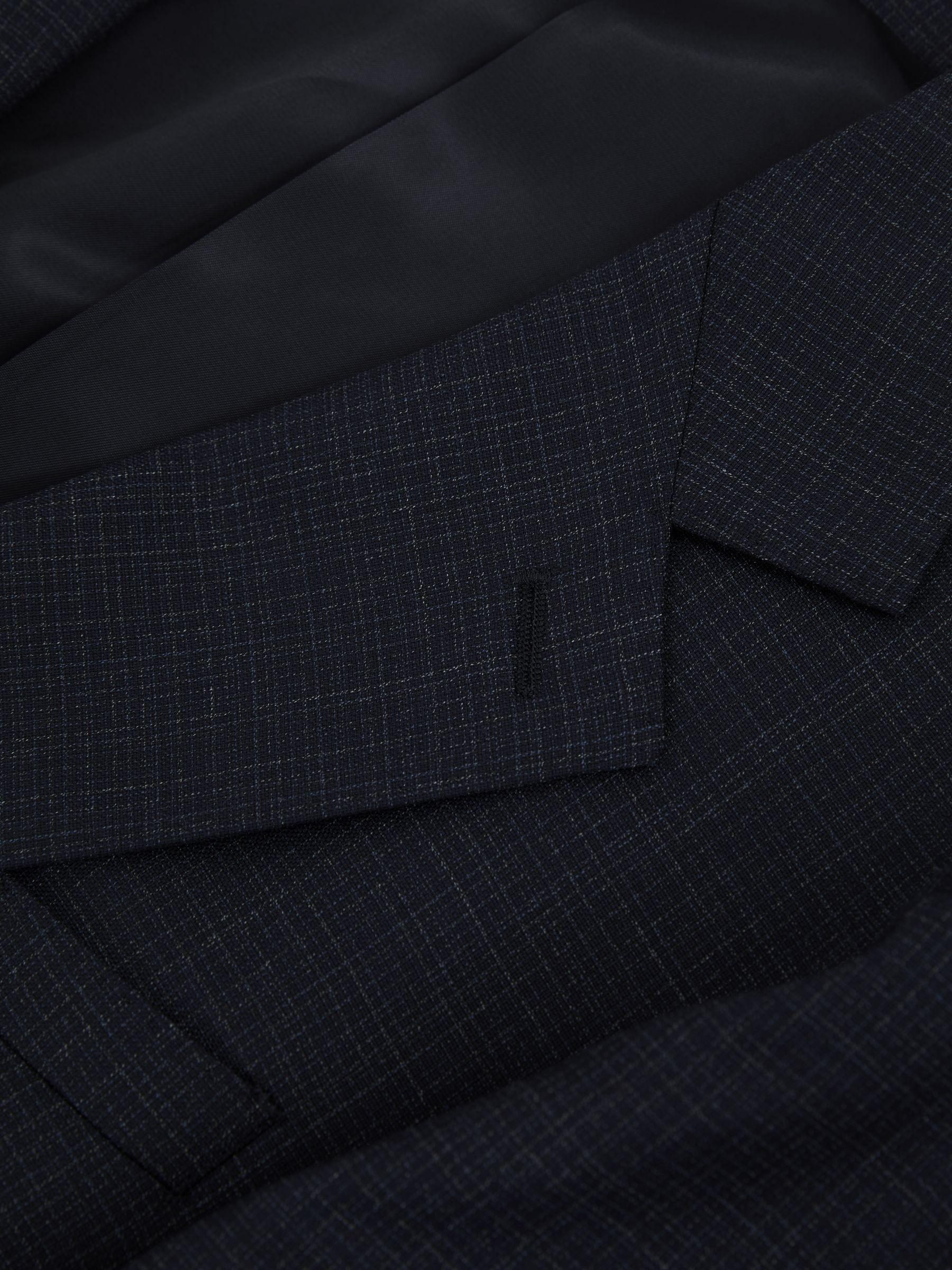 Slim-Fit Single-Breasted Textured Wool-Blend Suit Blazer in Navy Product Image