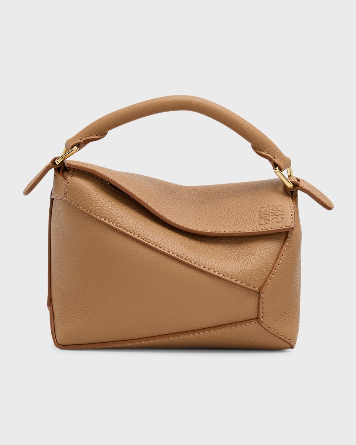 Puzzle Edge Mini Top-Handle Bag in Grained Leather Product Image