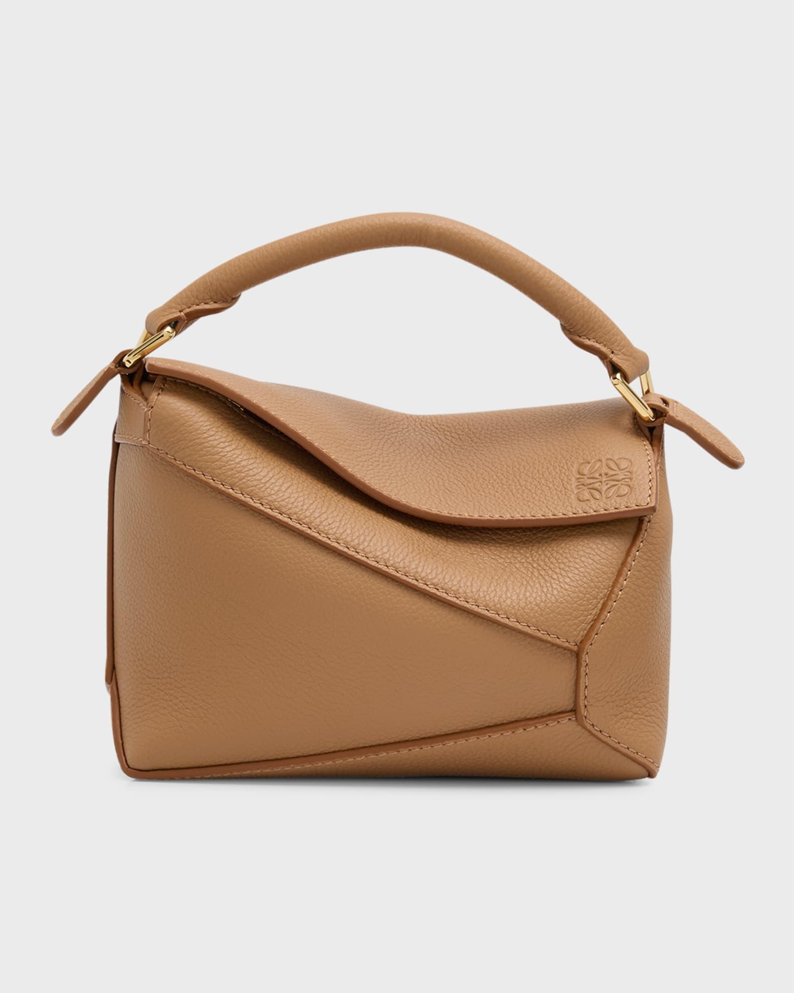 Puzzle Edge Mini Top-Handle Bag in Grained Leather Product Image