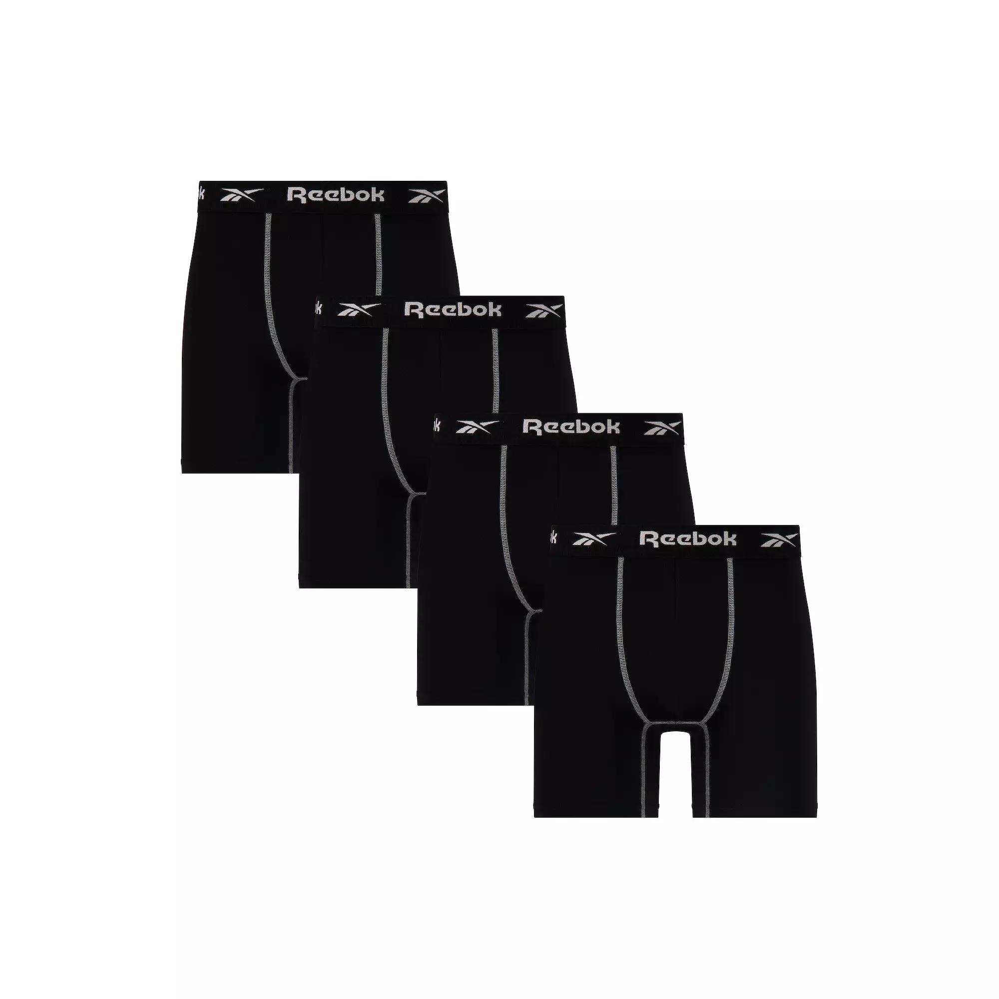 Men's Reebok 4-Pack Performance Boxer Brief Set, Size: Medium, Black Product Image