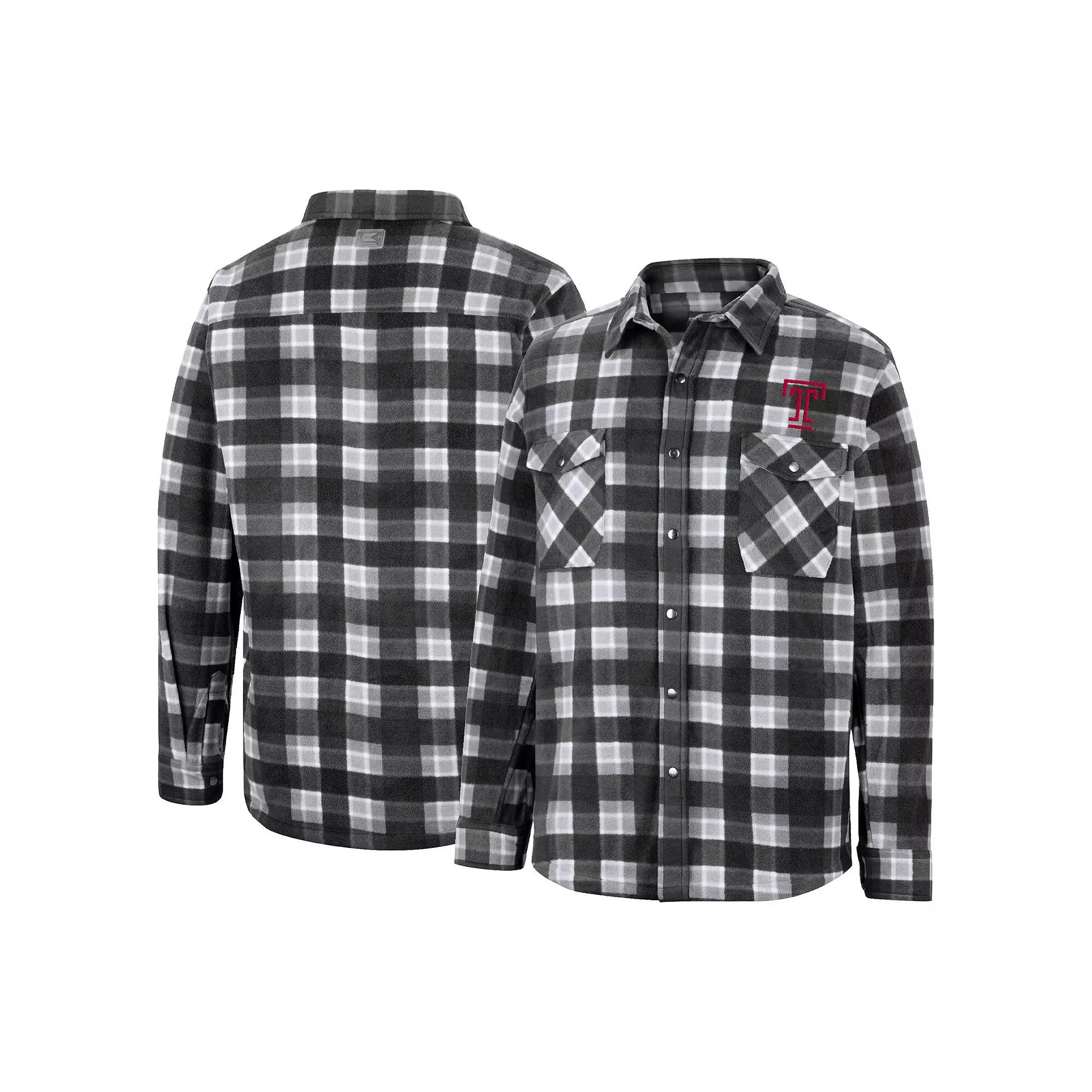 Men's Colosseum Black North Dakota Ellis Full-Snap Jacket, Size: Large, Und Black Product Image