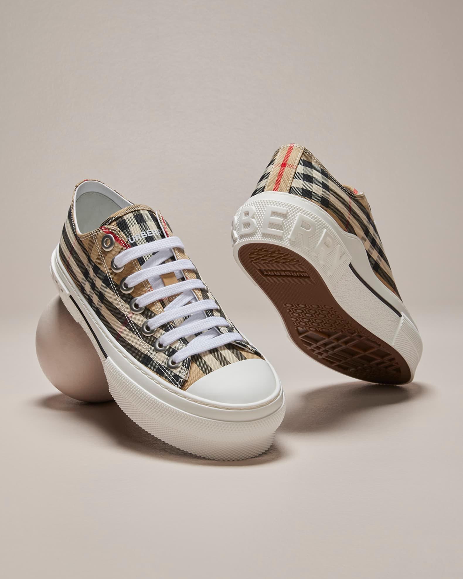 Womens Check Cotton Logo Sneakers Product Image