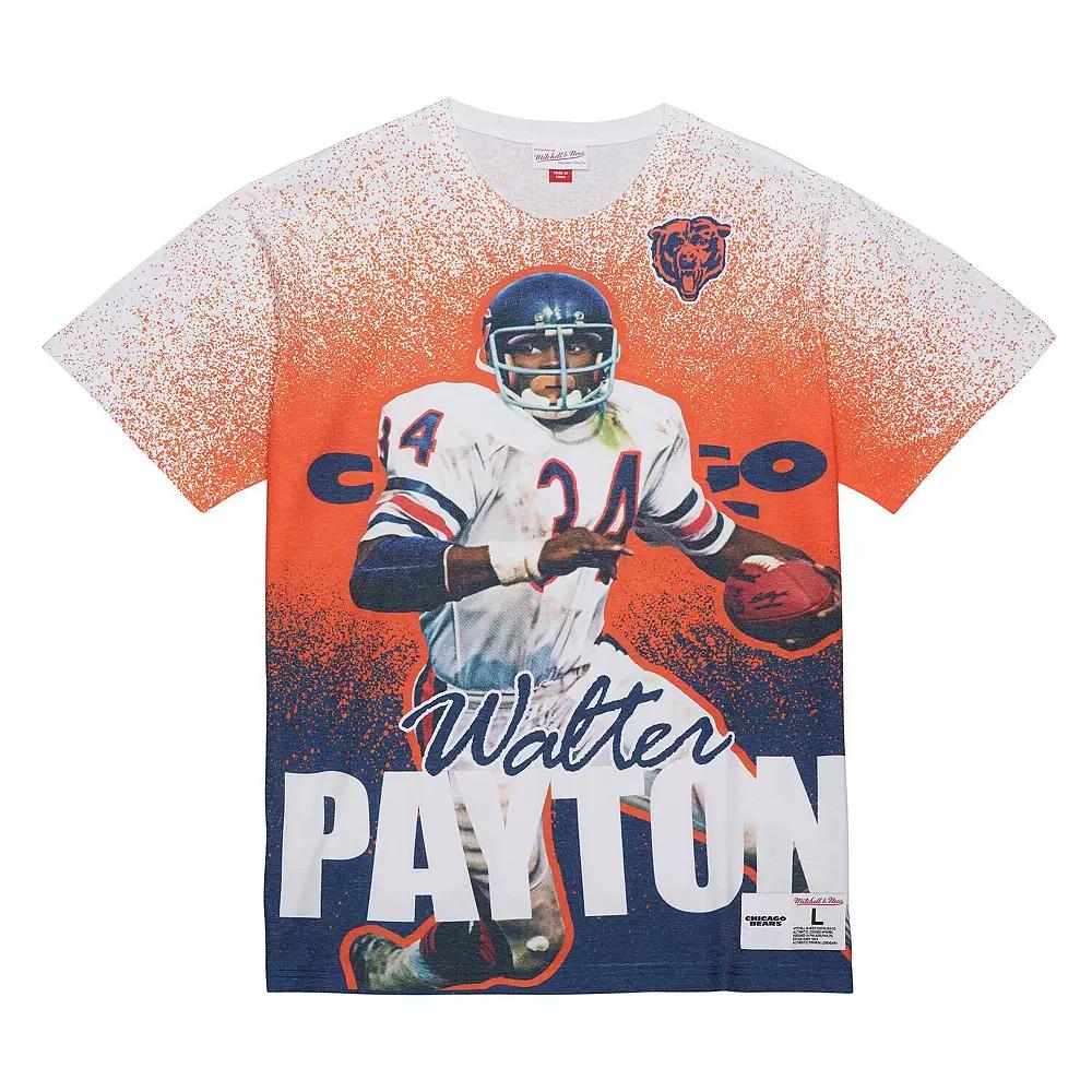 Men's Mitchell & Ness Walter Payton Gray Chicago Bears Burst Retired Player T-Shirt,  Product Image