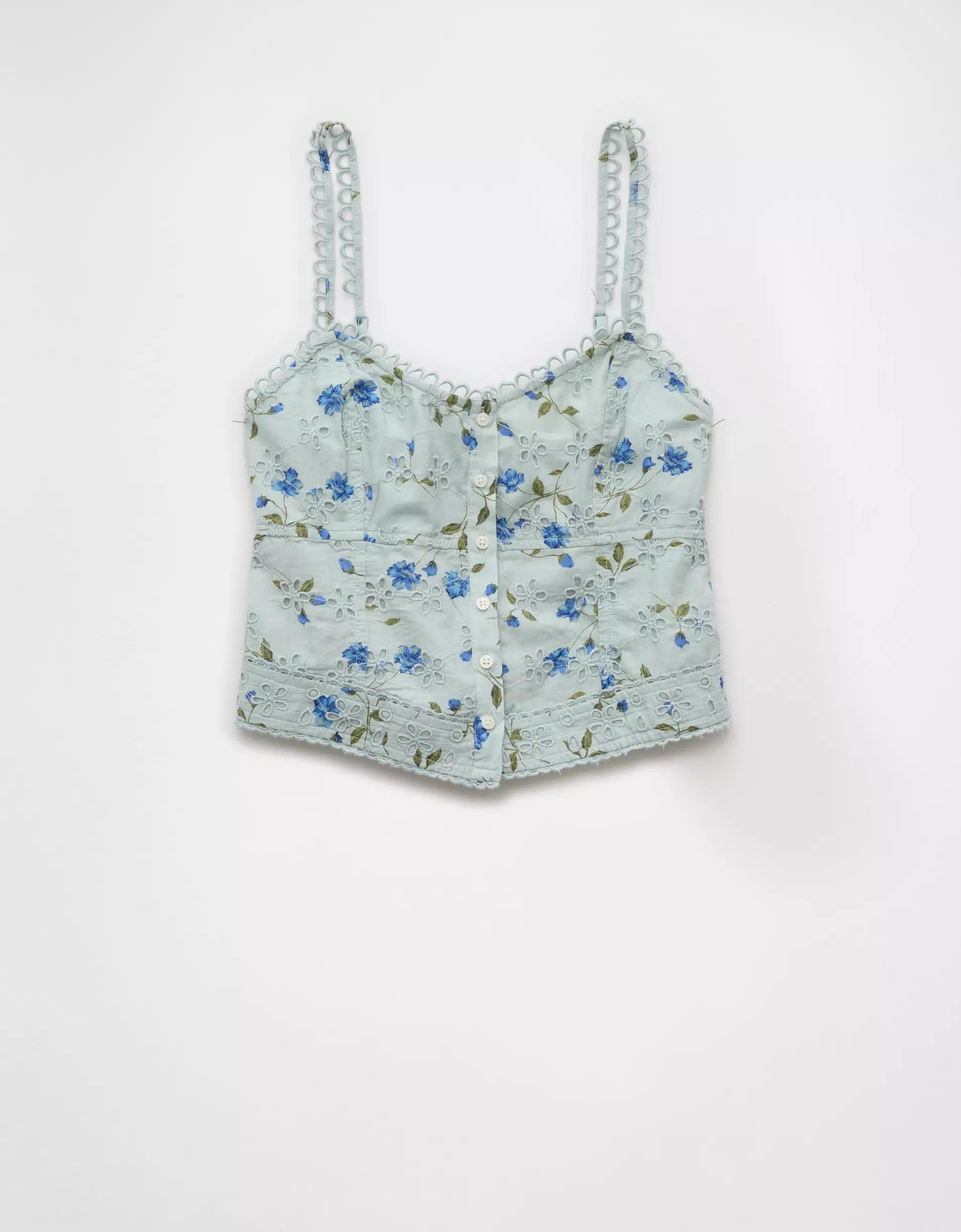 AE Button-Up Corset Tank Top Product Image