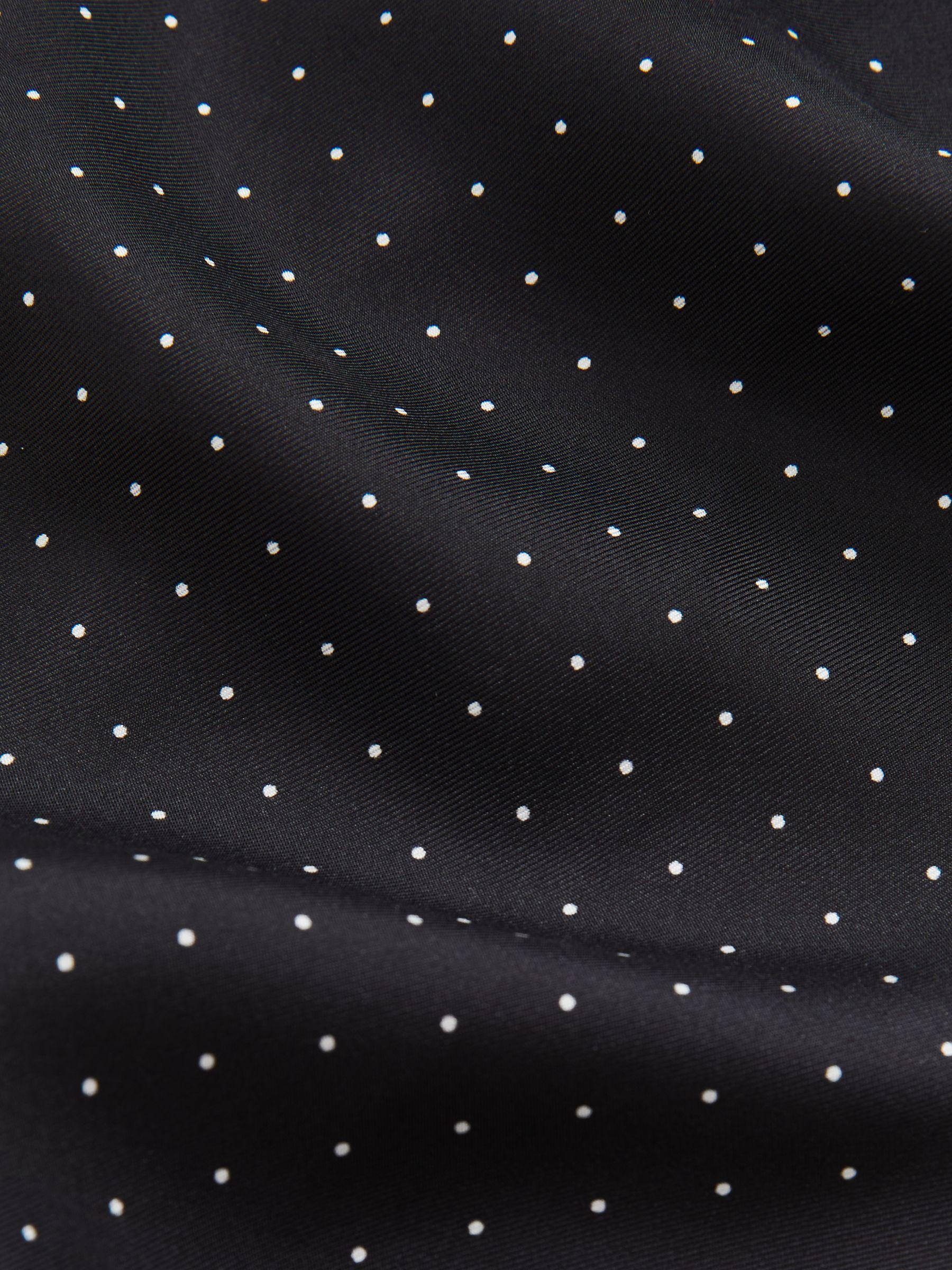 Silk Polka-Dot Dress Scarf in Black/White Product Image