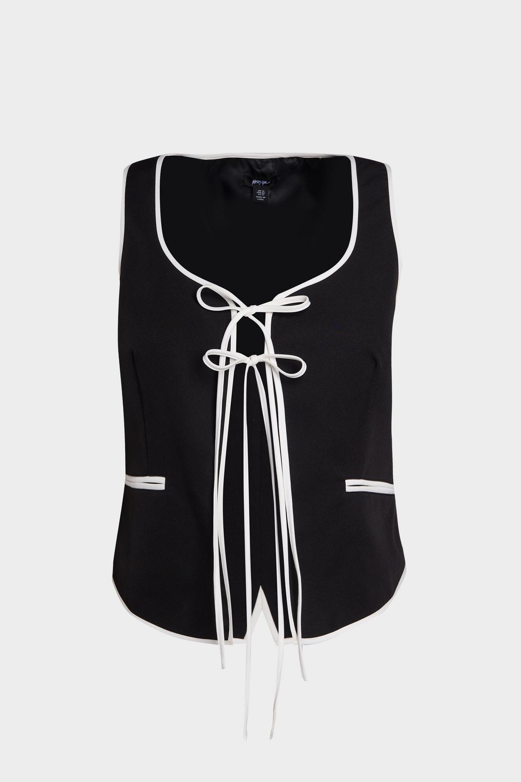 Plus Tailored Contrast Piped Vest Product Image