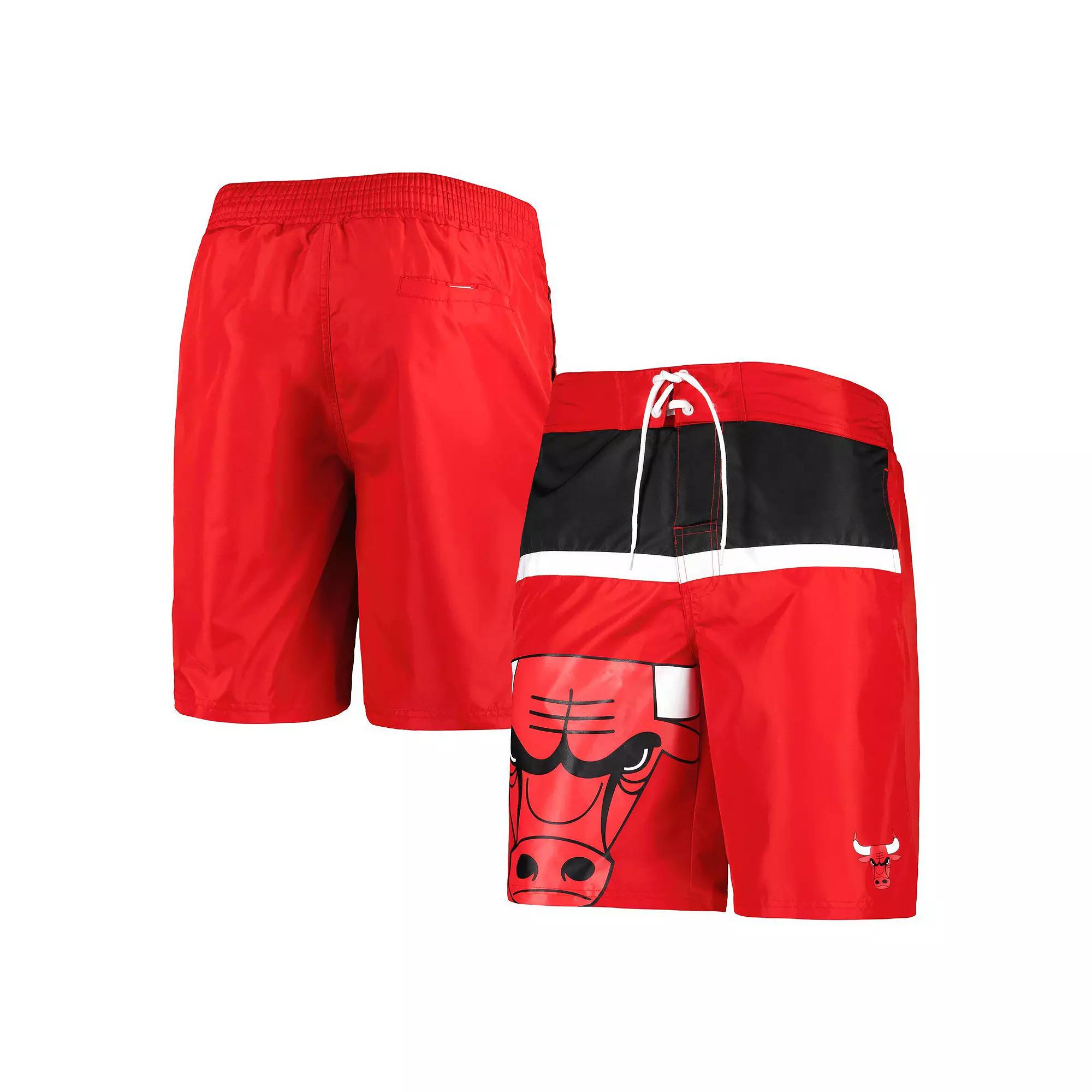 Men's G-III Sports by Carl Banks Red Chicago Bulls Sea Wind Swim Trunks, Size: Medium Product Image