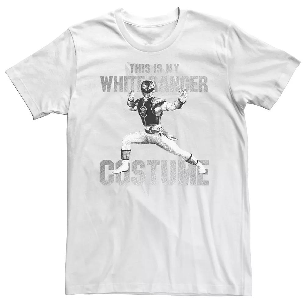 Big & Tall Power Rangers White Ranger Halloween Costume Tee, Men's,  Product Image