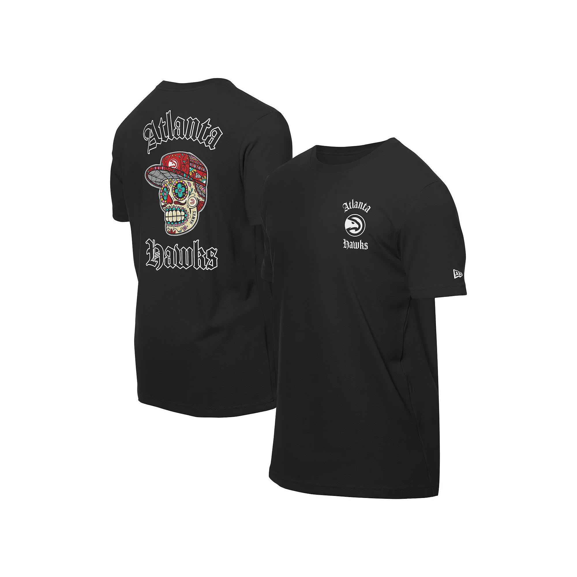 Men's New Era Black Atlanta Hawks Sugar Skulls T-Shirt,  Product Image