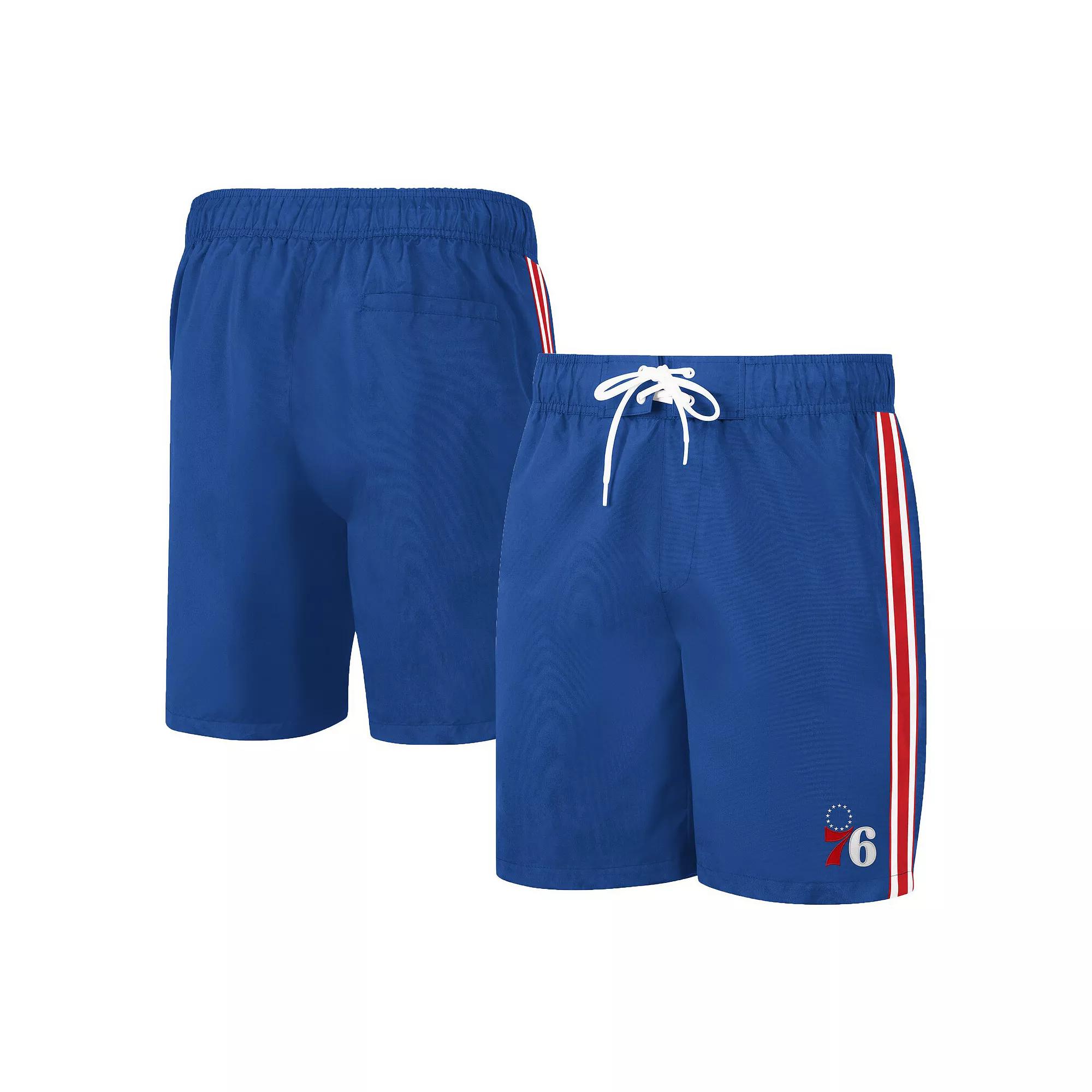 Men's G-III Sports by Carl Banks Royal/Red Philadelphia 76ers Sand Beach Volley Swim Shorts,  Product Image