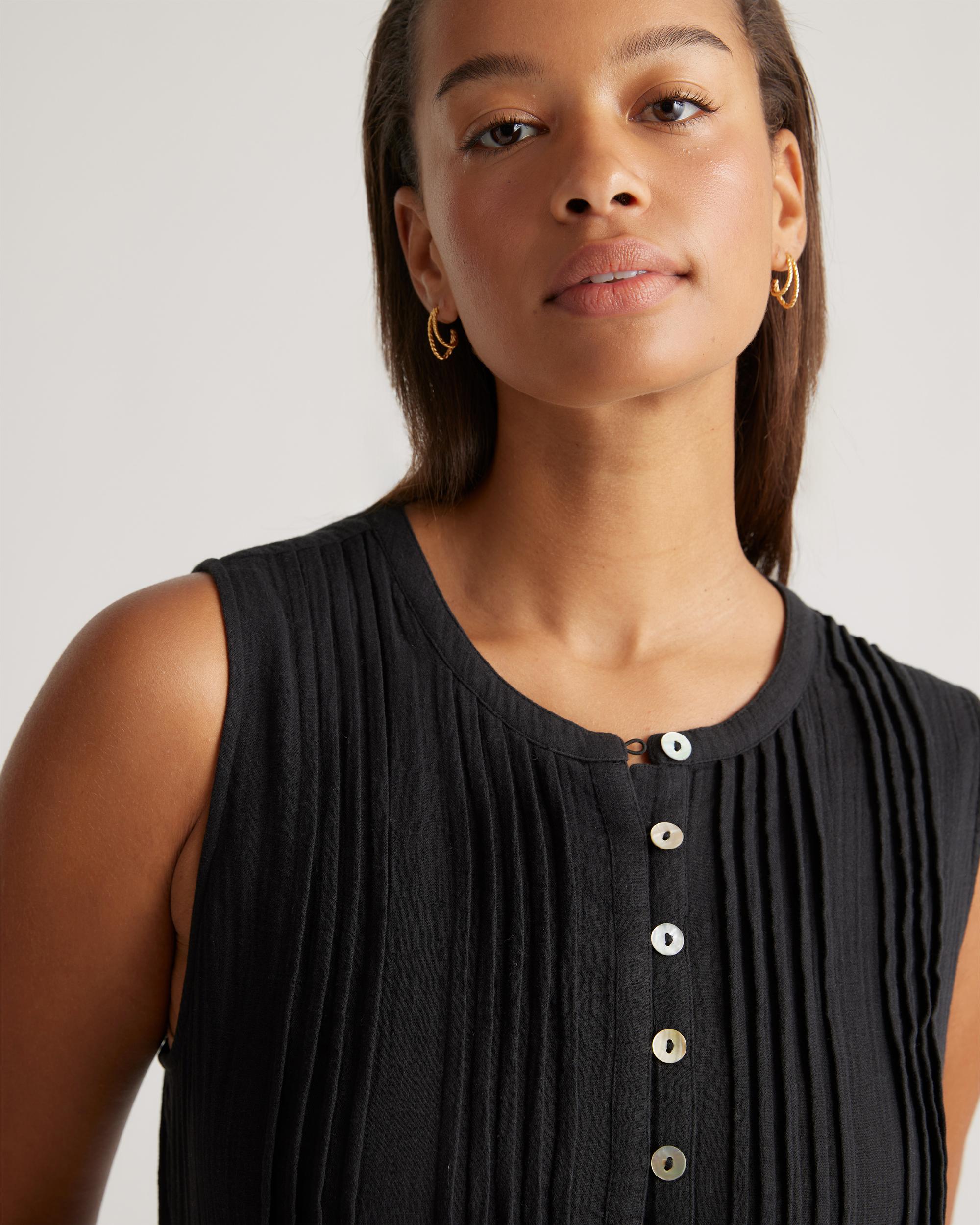 Quince | Women's Gauze Sleeveless Swing Dress Organic Cotton Product Image