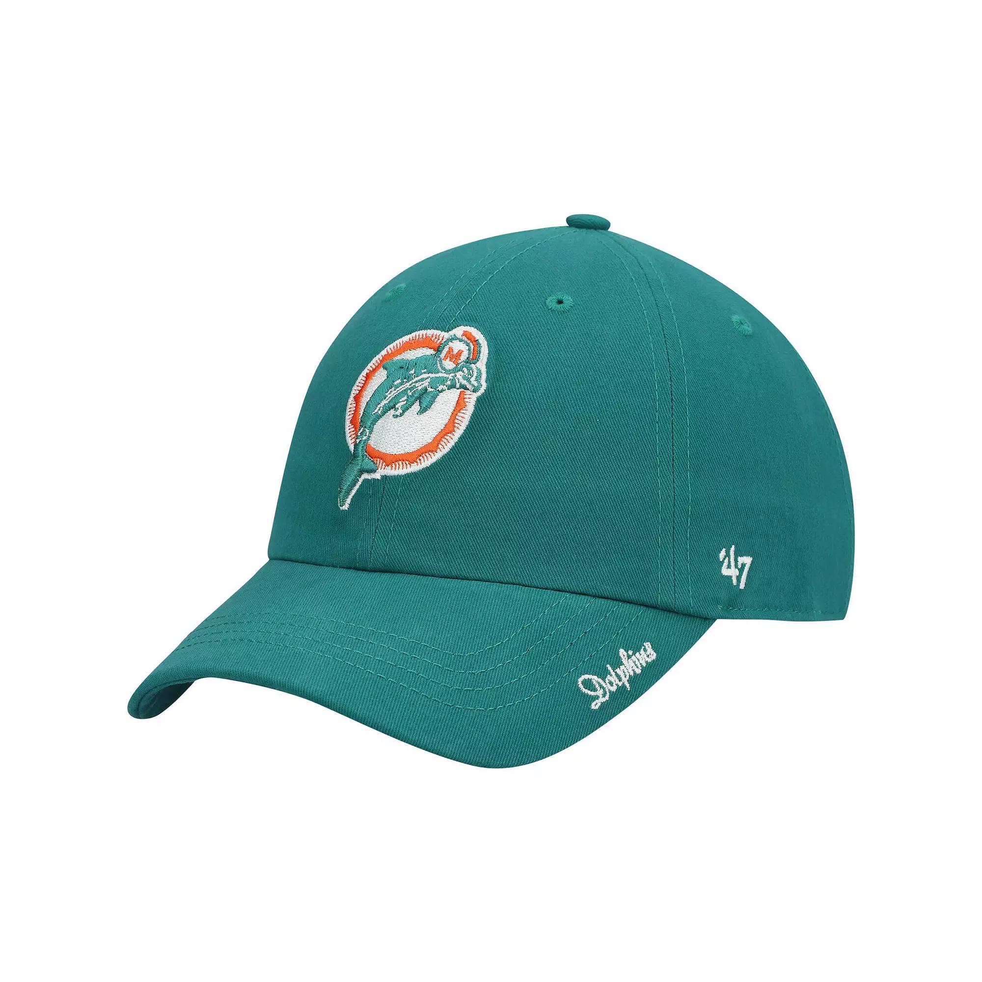 Women's '47 Aqua Miami Dolphins Miata Clean Up Legacy Adjustable Hat, Turquoise A Product Image