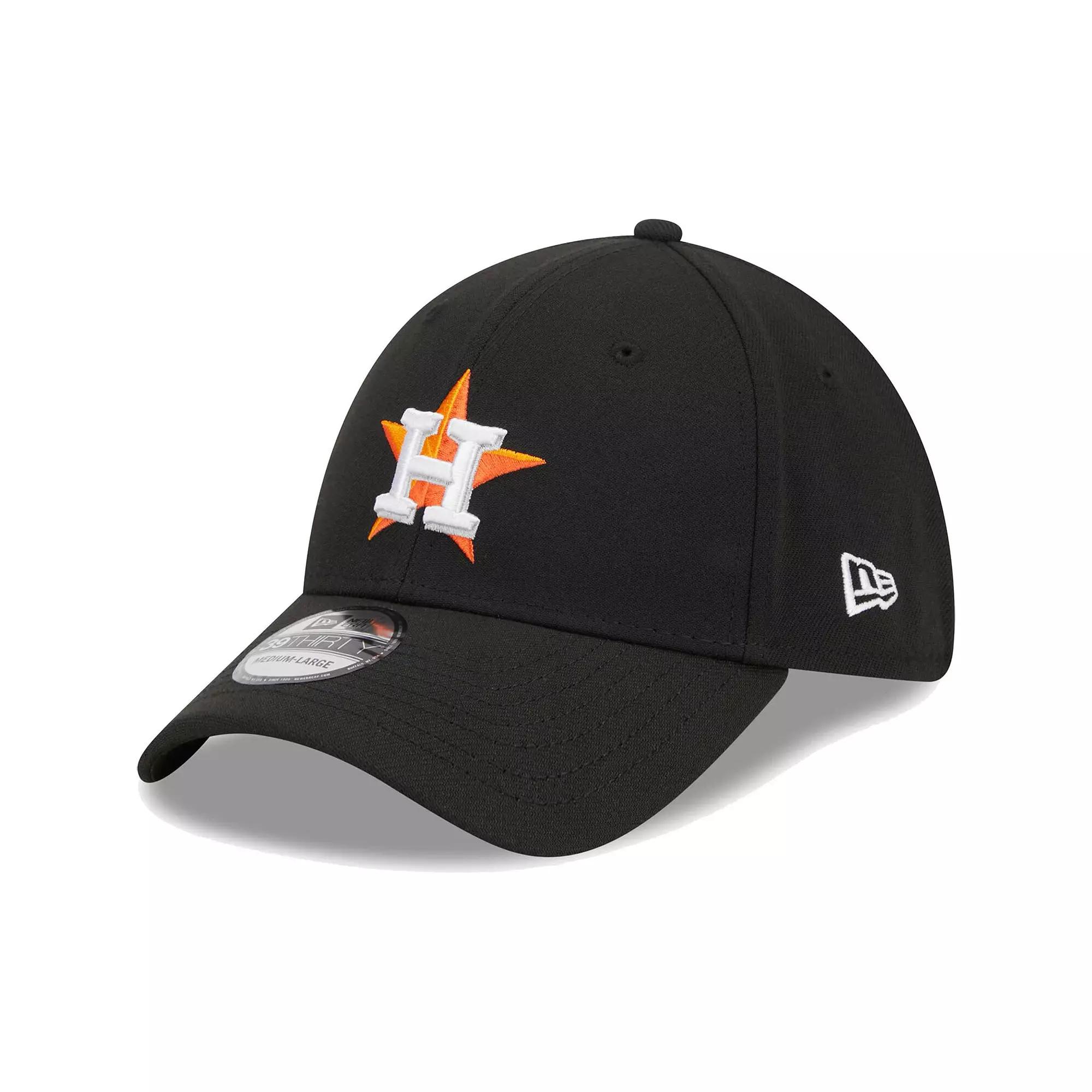 Men's New Era Black Houston Astros Logo 39THIRTY Flex Hat,  Product Image