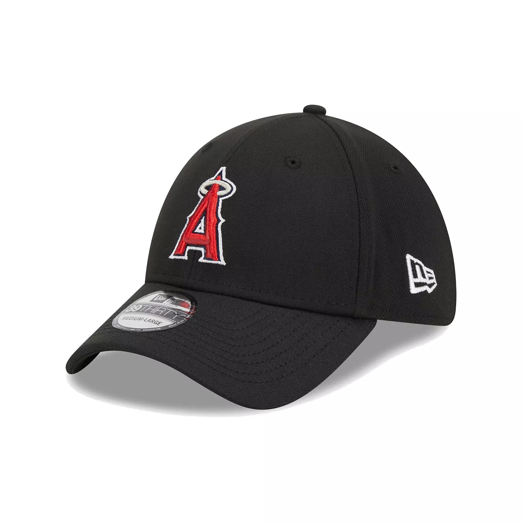 Men's New Era Black Los Angeles Angels Logo 39THIRTY Flex Hat,  Product Image