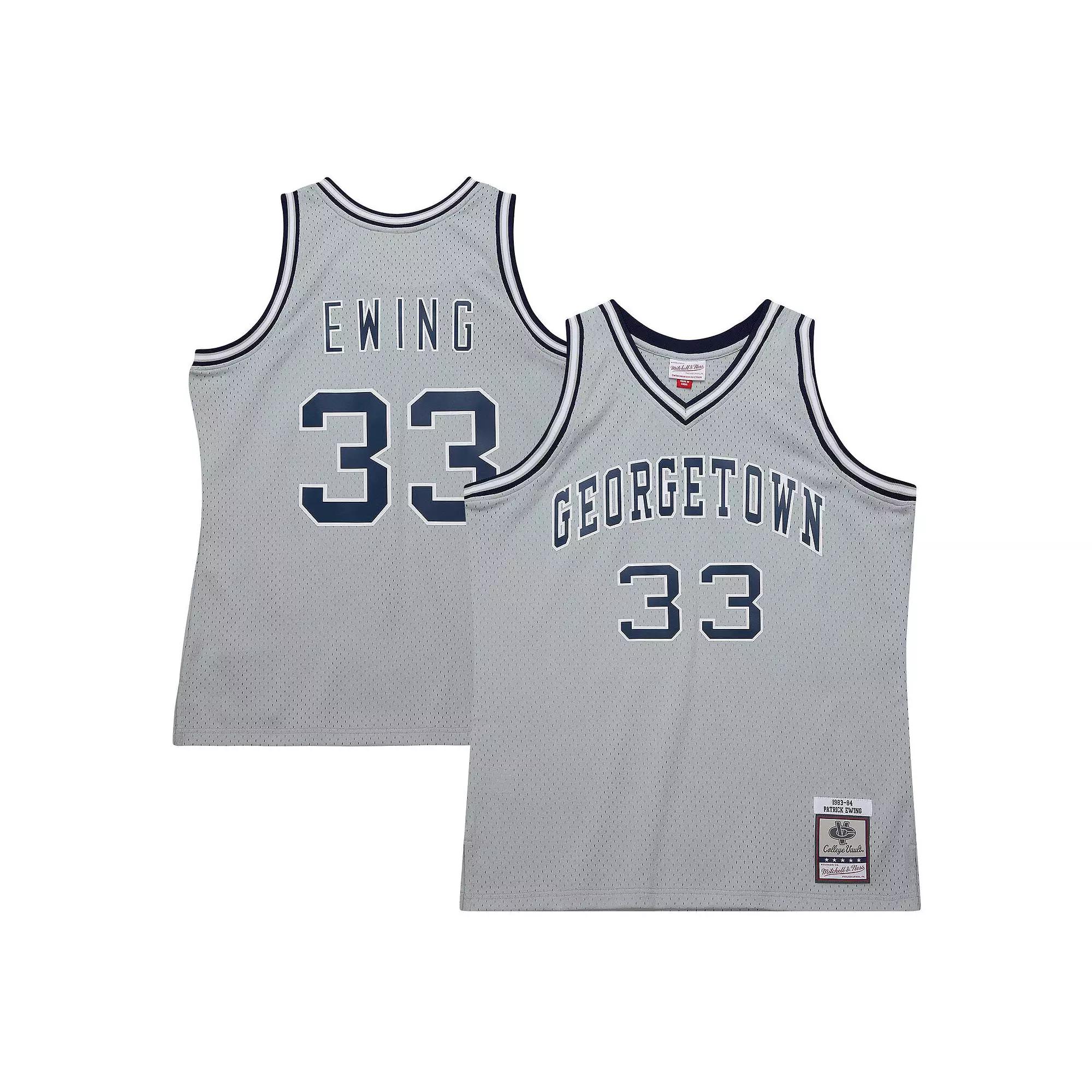 Men's Mitchell & Ness Patrick Ewing Gray Georgetown Hoyas 1983/84 Swingman Player Jersey,  Product Image