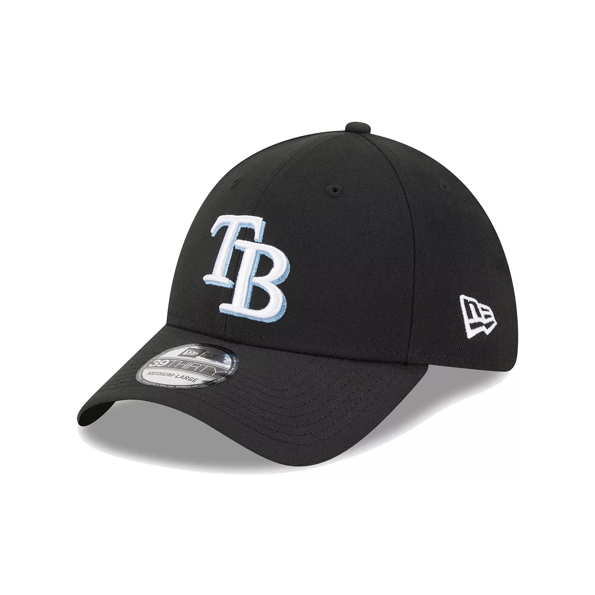 Men's New Era Black Tampa Bay Rays Logo 39THIRTY Flex Hat, Size: Small/Medium Product Image
