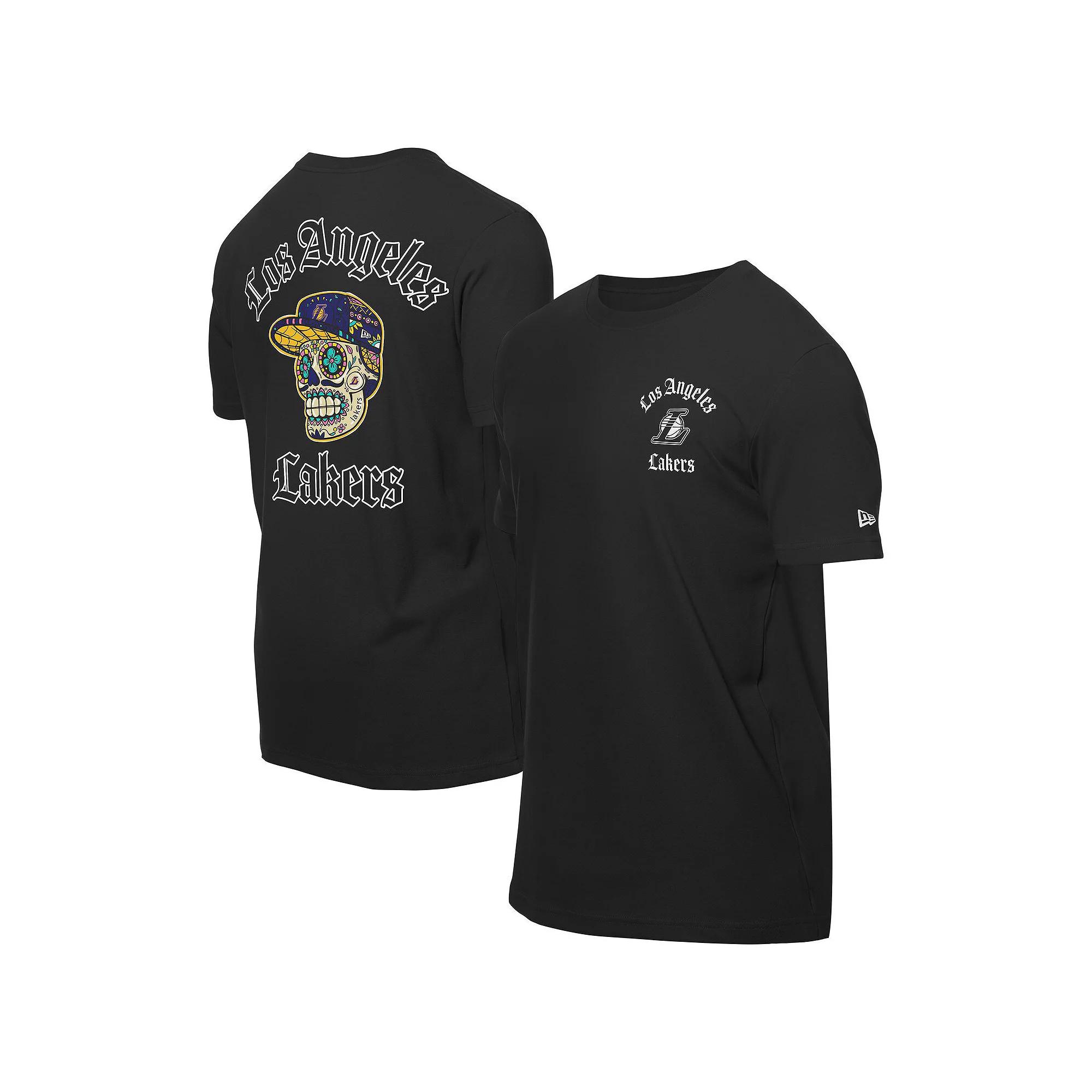 Men's New Era Black Los Angeles Lakers Sugar Skulls T-Shirt,  Product Image