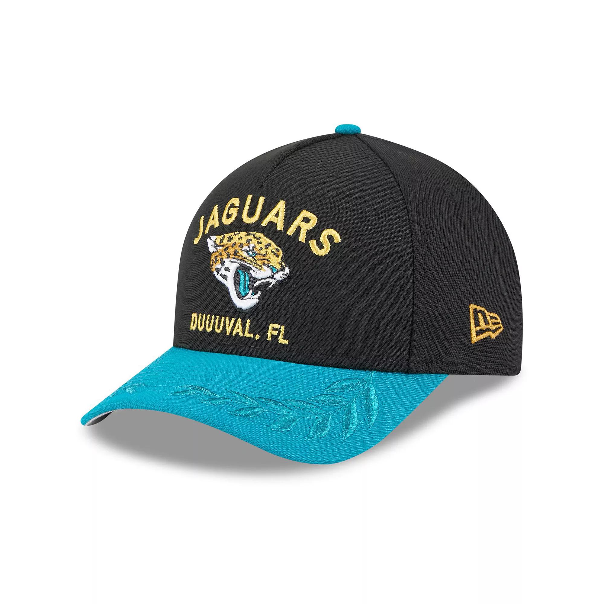 Men's New Era Black/Teal Jacksonville Jaguars 2025 NFL Draft 9FORTY A-Frame M-Crown Adjustable Hat Product Image